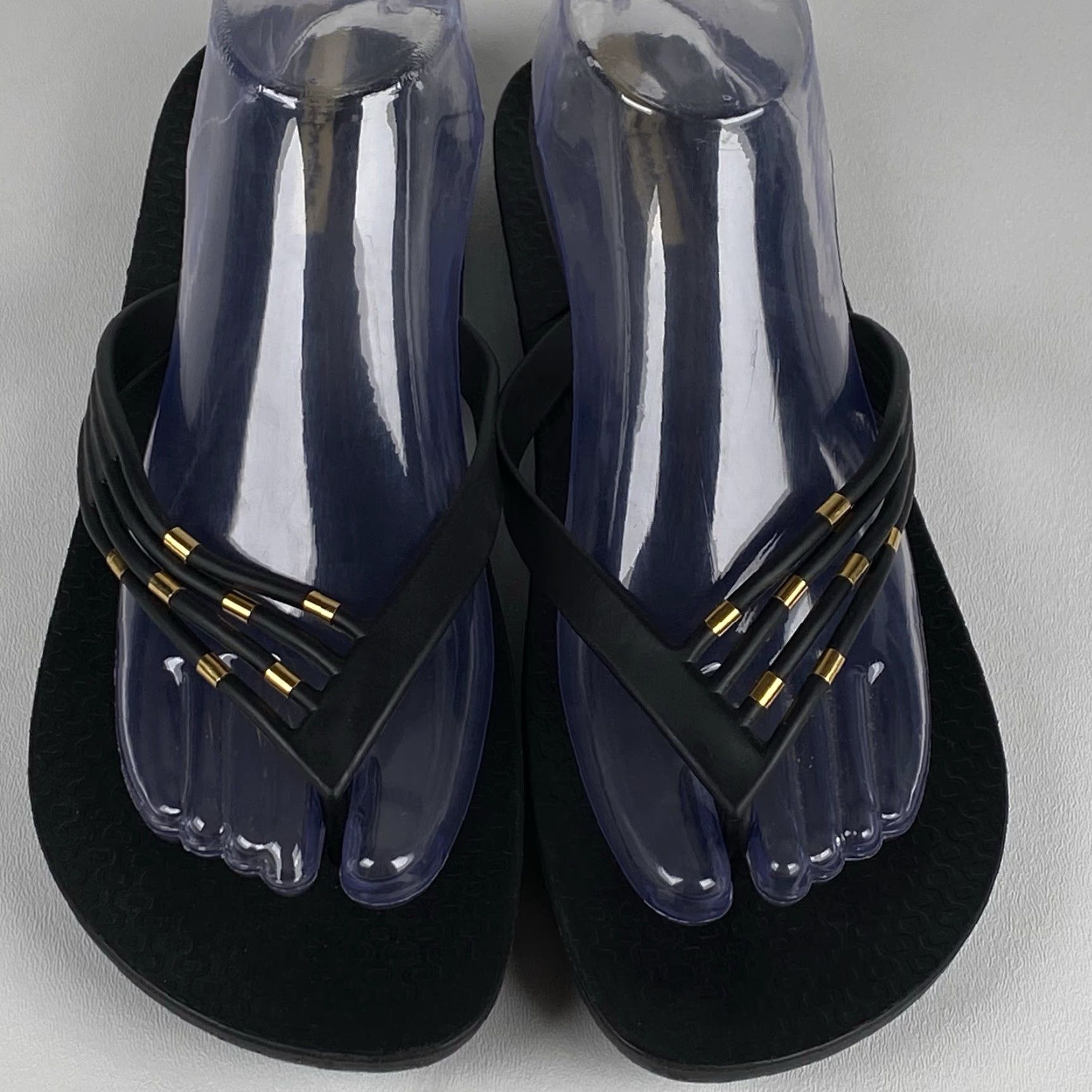 Vintage Ipanema Flip Flops Women’s US 10 EU 41 Sandal Black Rubber Wedge Mid Heel Flip Flop Mascul? Not. End. Size US 11 / IT 41 - 2 Thumbnail