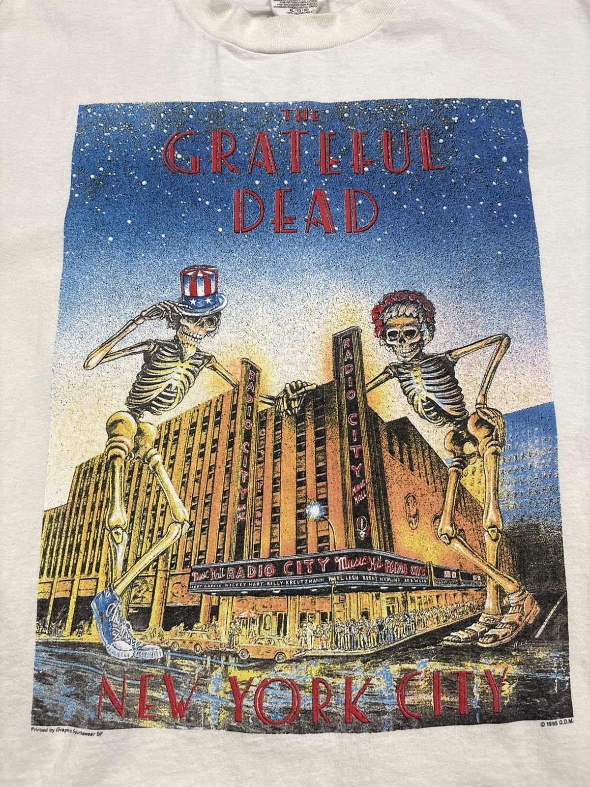 Band Tees Vintage 1995 Grateful Dead New York Radio City T-Shirt 90s Size US XL / EU 56 / 4 - 7 Thumbnail