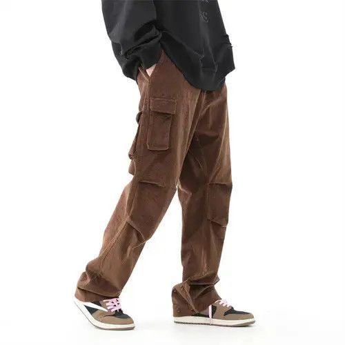 Jean Brown Corduroy Pleated Pants Size US 34 / EU 50 - 2 Thumbnail