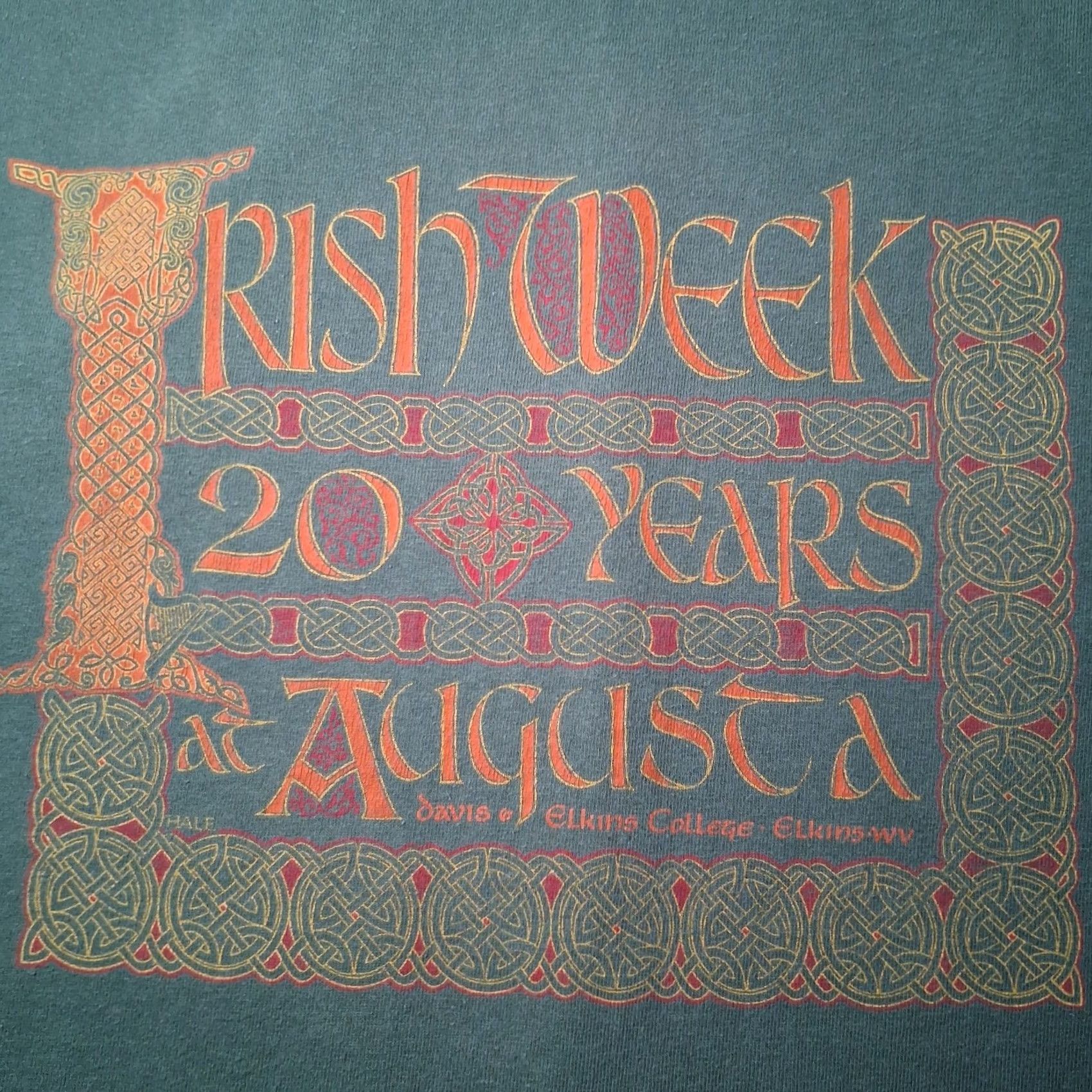 Vintage AND Augusta Irish Week Shirt L Green 20 Years Celtic Music Davis And Elkins College WV Graphic T-Shirt Mens Vintage Size US L / EU 52-54 / 3 - 3 Thumbnail