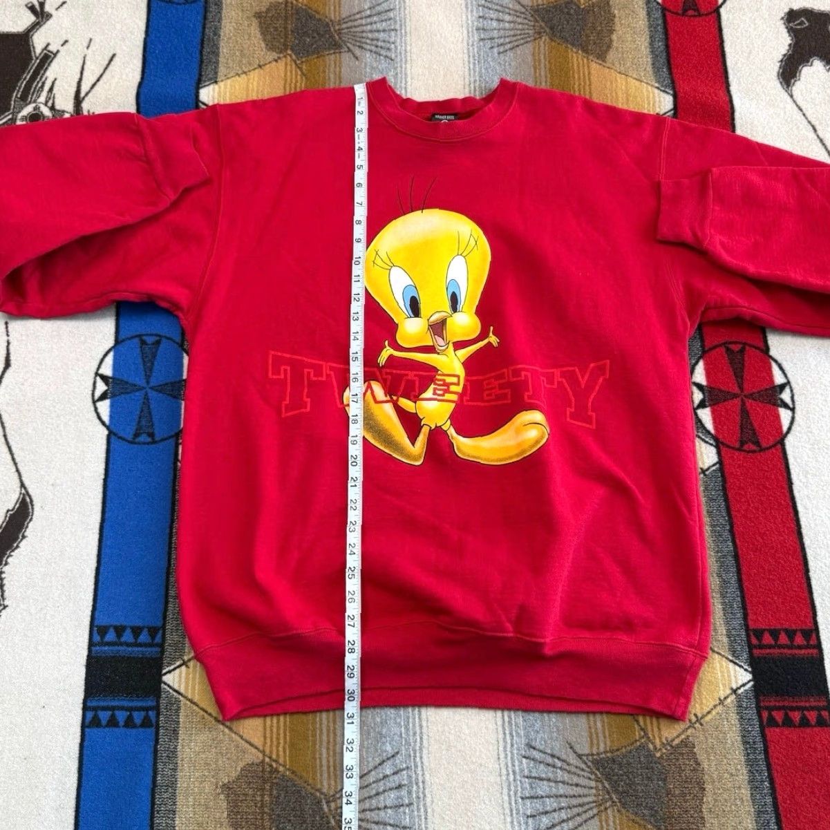 Vintage VINTAGE 90s Tweety Bird Looney Tunes Crewneck Sweatshirt XL Red Mens Crew Neck Sweatshirt 1996 USA Made Size US XL / EU 56 / 4 - 7 Thumbnail