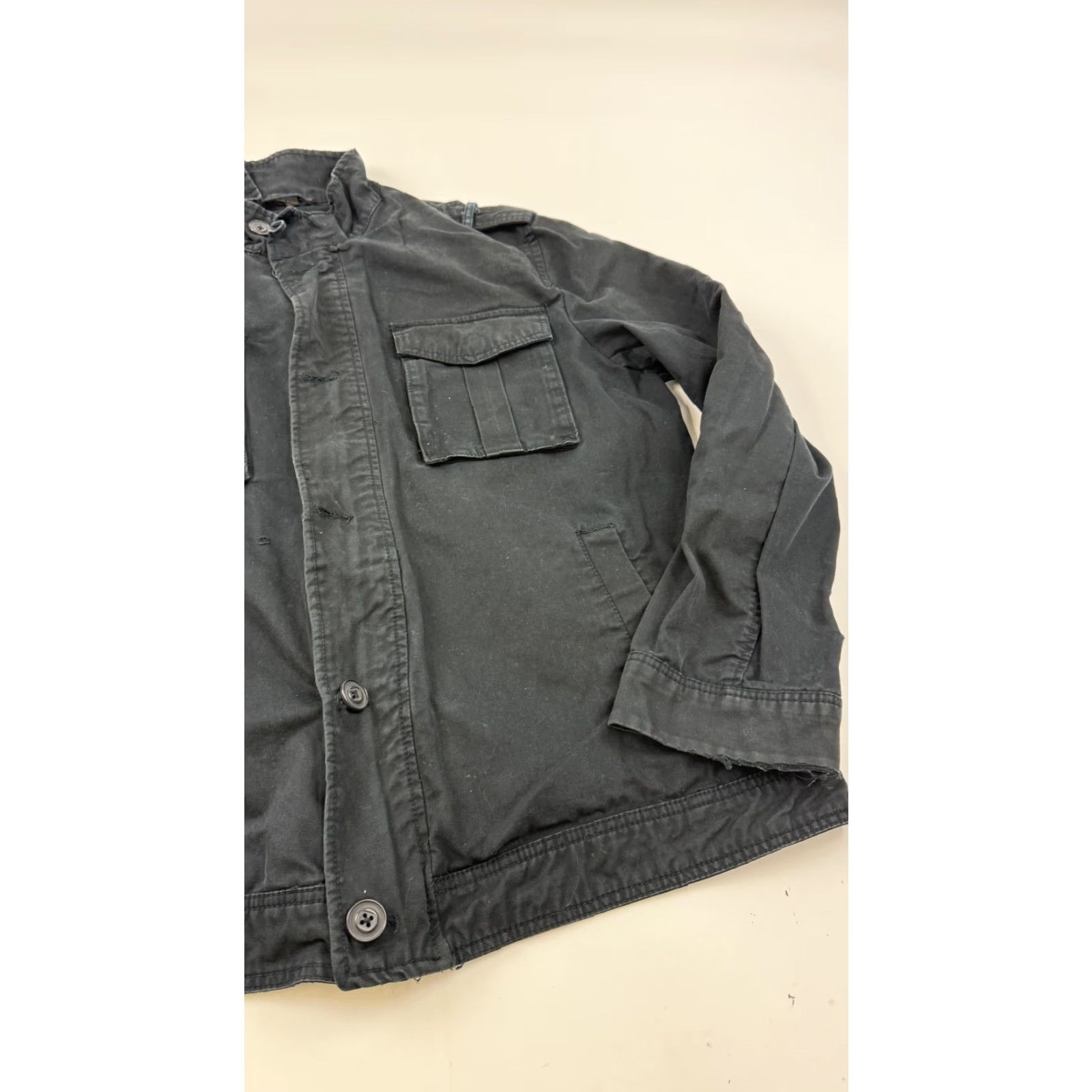 Tasso Elba VINTAGE? No — Actually: Tasso Elba Jacket Mens XL Black Cotton Field Military Utility Pockets Coat Size US XL / EU 56 / 4 - 3 Thumbnail