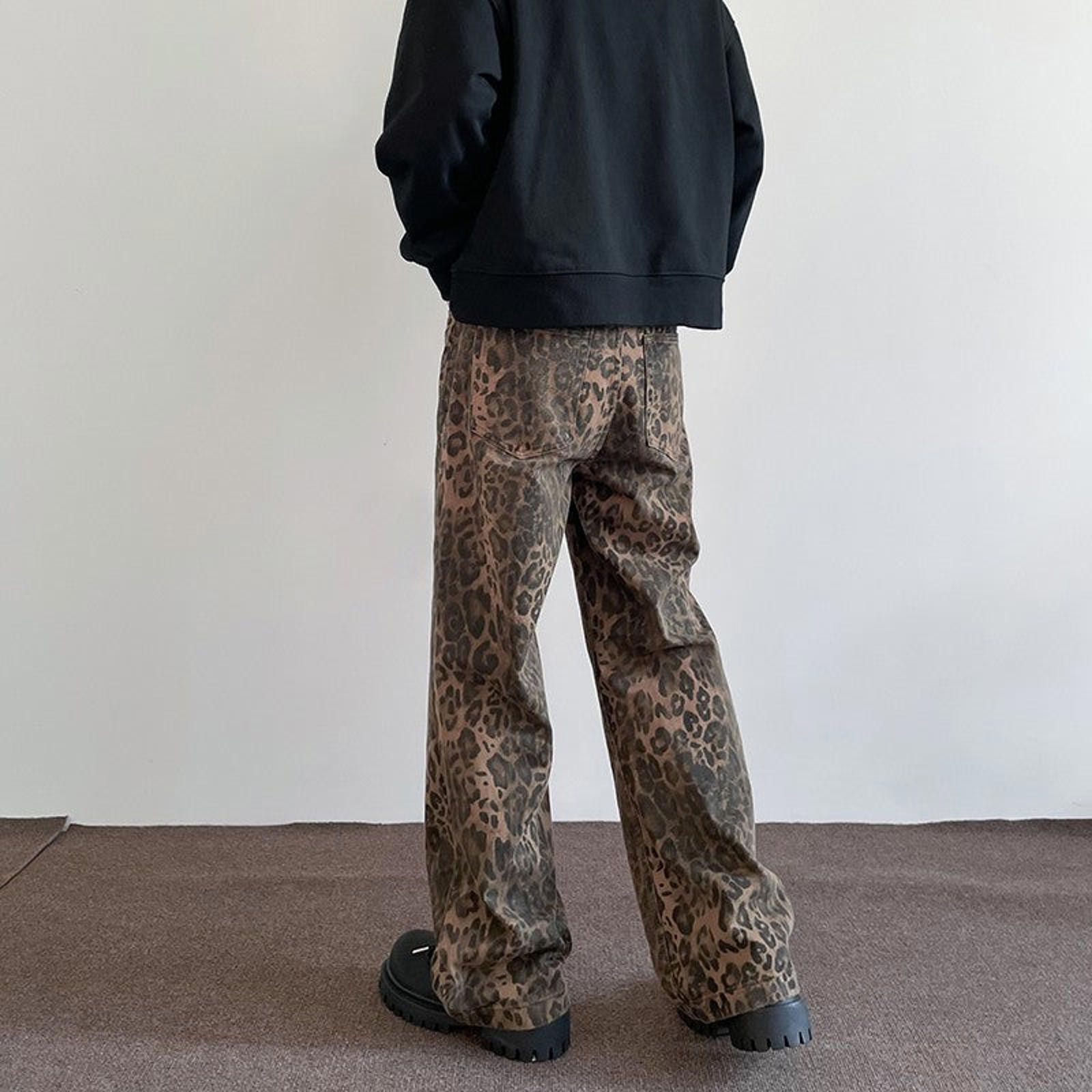 Vintage Leopard Print Stacked Flared Jeans Size US 28 / EU 44 - 2 Thumbnail