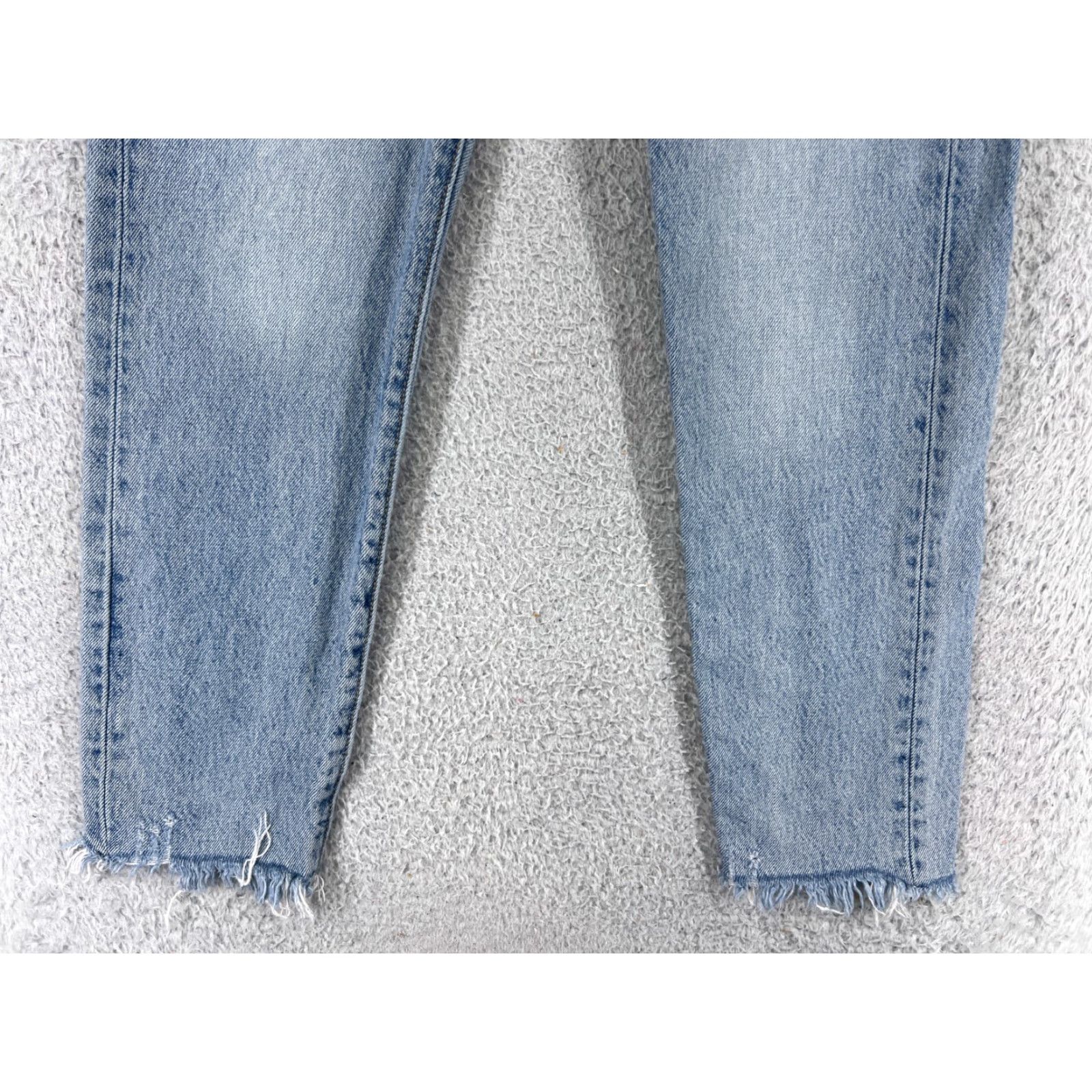 Levi's Levis Premium Jeans Womens 25 Blue Denim Tapered Wedgie Fit Levi's Wedgie Jeans 5-Pocket Distressed Button Fly Size 42" / US 20 - 6 Thumbnail