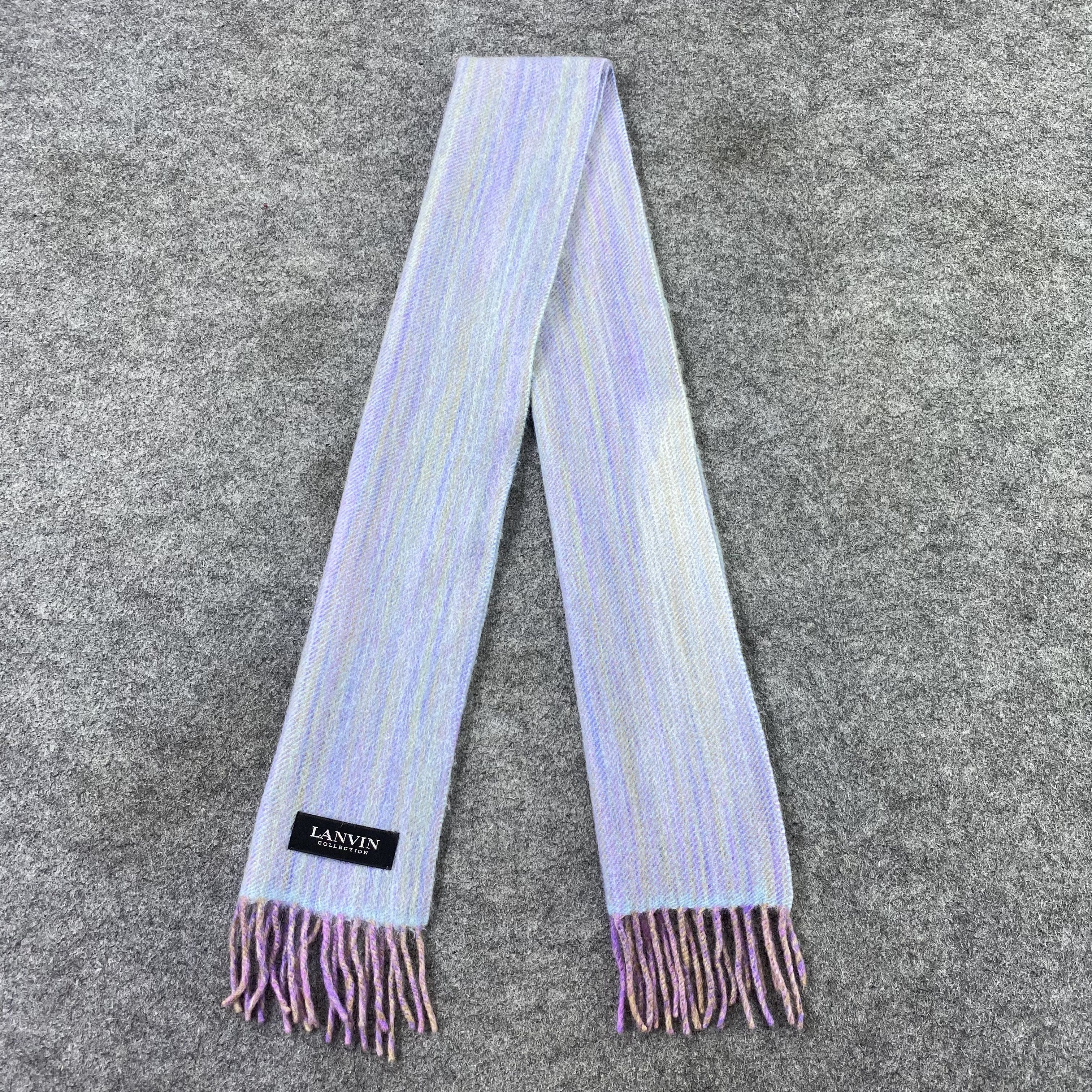 Lanvin × Vintage Lanvin Cashmere Scarf / Muffler / Neckwear -T1558 Size ONE SIZE - 4 Thumbnail