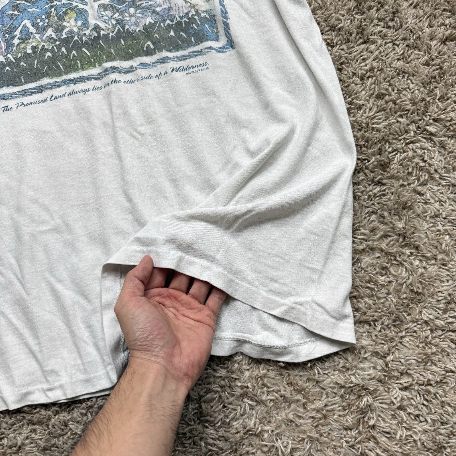 American Eagle Outfitters × Vintage Vintage 90’s American Eagle Outfitters White Nature T-Shirt Size US M / EU 48-50 / 2 - 3 Thumbnail