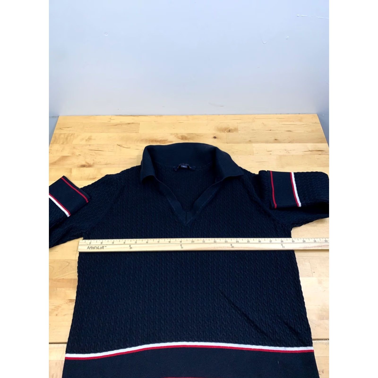 Tommy Hilfiger Tommy Hilfiger Polo Cable Knit Sweater Women XL 3/4 Sleeve Blue Size XL / US 12-14 / IT 48-50 - 4 Thumbnail