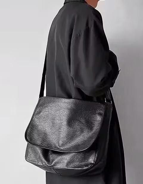 image of Black Pu Leather Bag, Men's