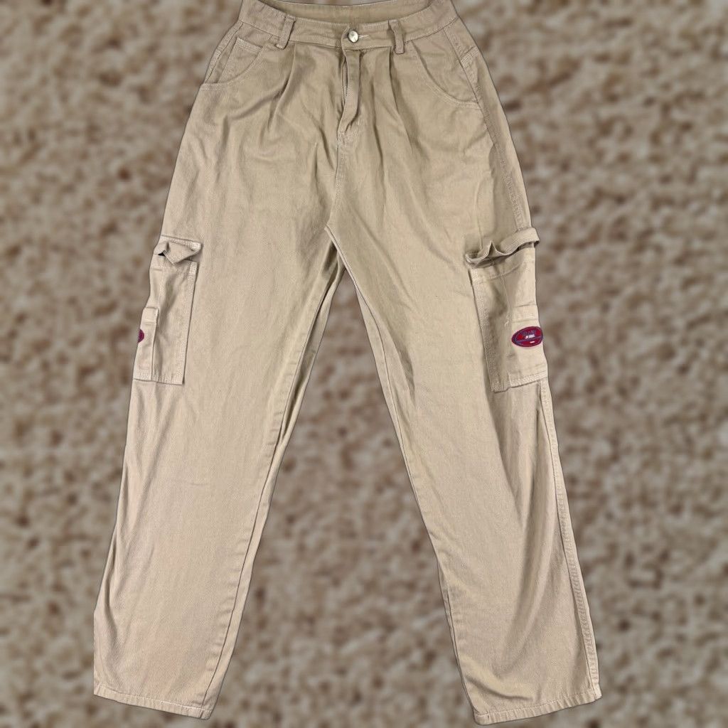 Vintage Wake Jeans Women's Jeans 26 Beige Pleated Wide Leg Relaxed Fit Distressed 90s Size 26" / US 2 / IT 38 - 1 Thumbnail