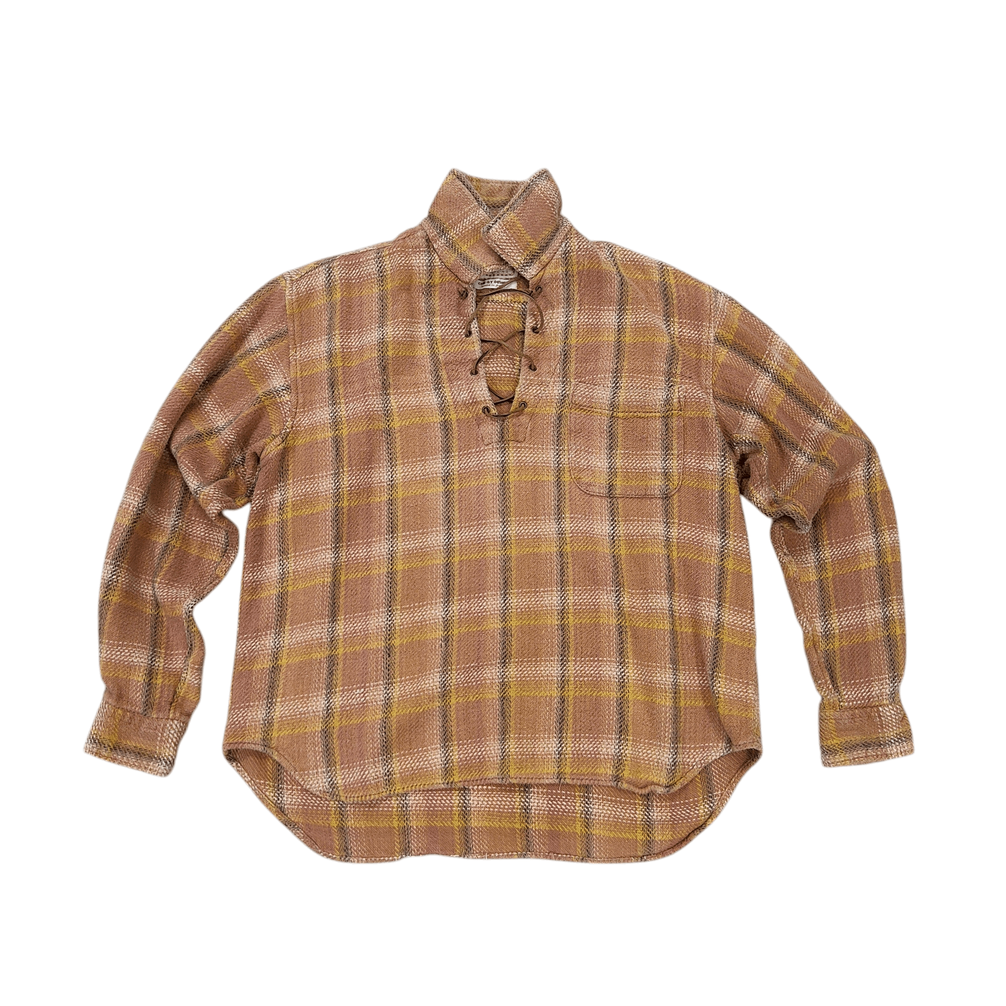 Japanese Brand Sharkey's Che-st Plaid Lace Pull-Over Flannel Shirts Size US L / EU 52-54 / 3 - 6 Thumbnail