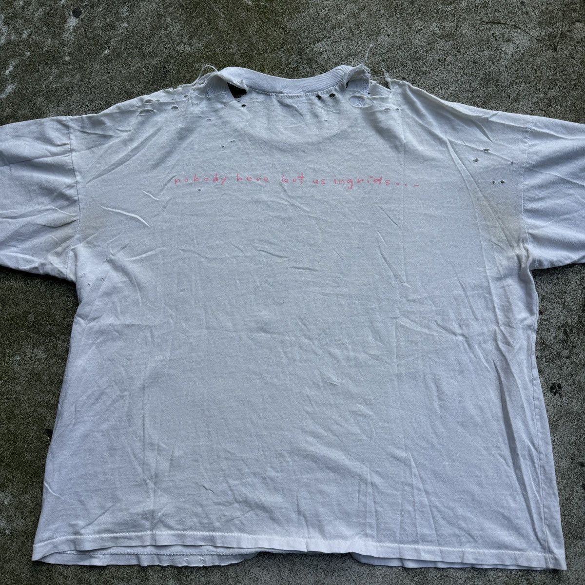 Band Tees Jane Siberry Thrashed Faded Distressed Shirt ERD Grunge Size US XXL / EU 58 / 5 - 14 Thumbnail