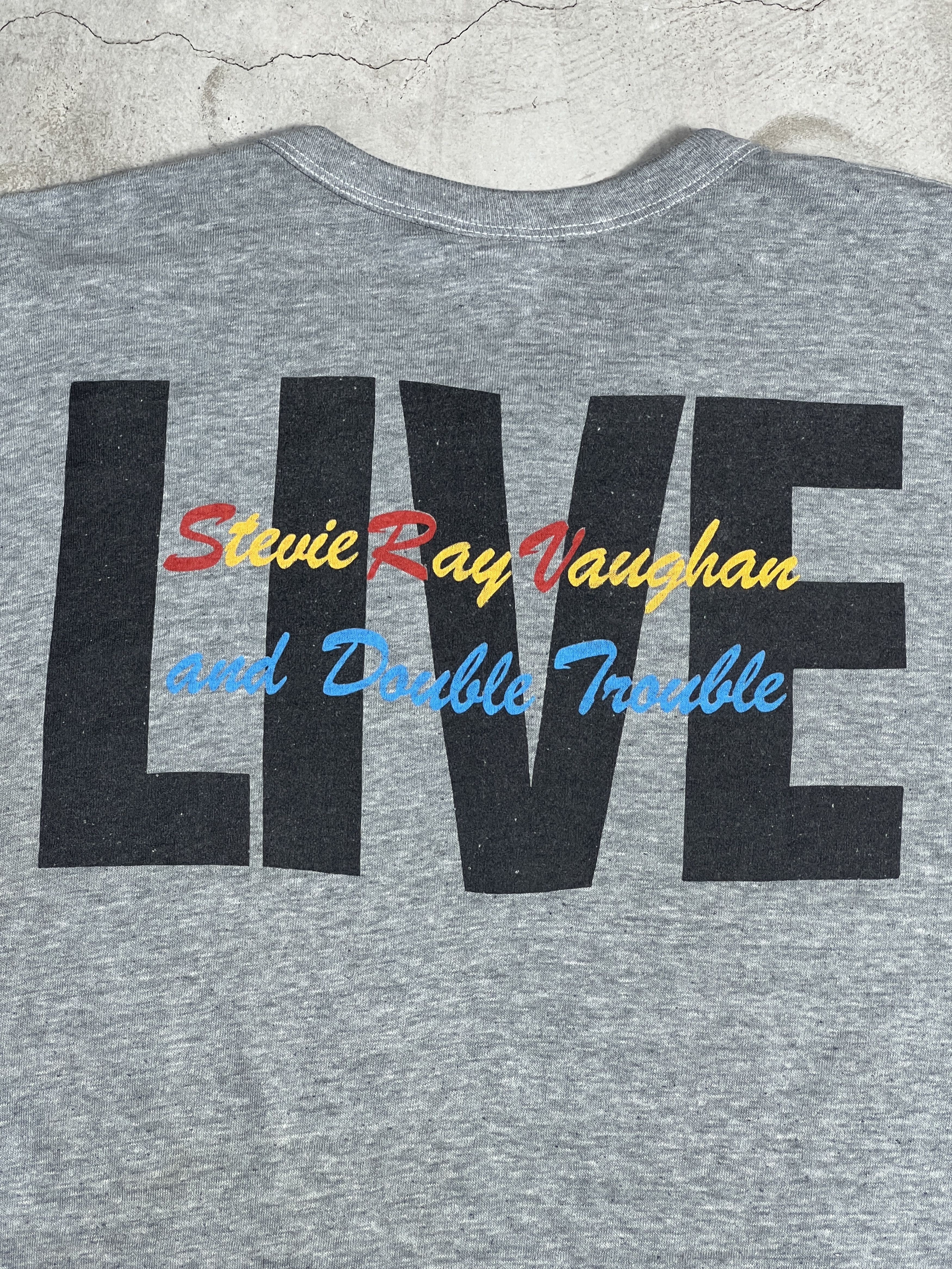 Band Tees Vintage 80s SRV and Double Trouble Band Tee (XL) GTME198 Size US XL / EU 56 / 4 - 8 Thumbnail