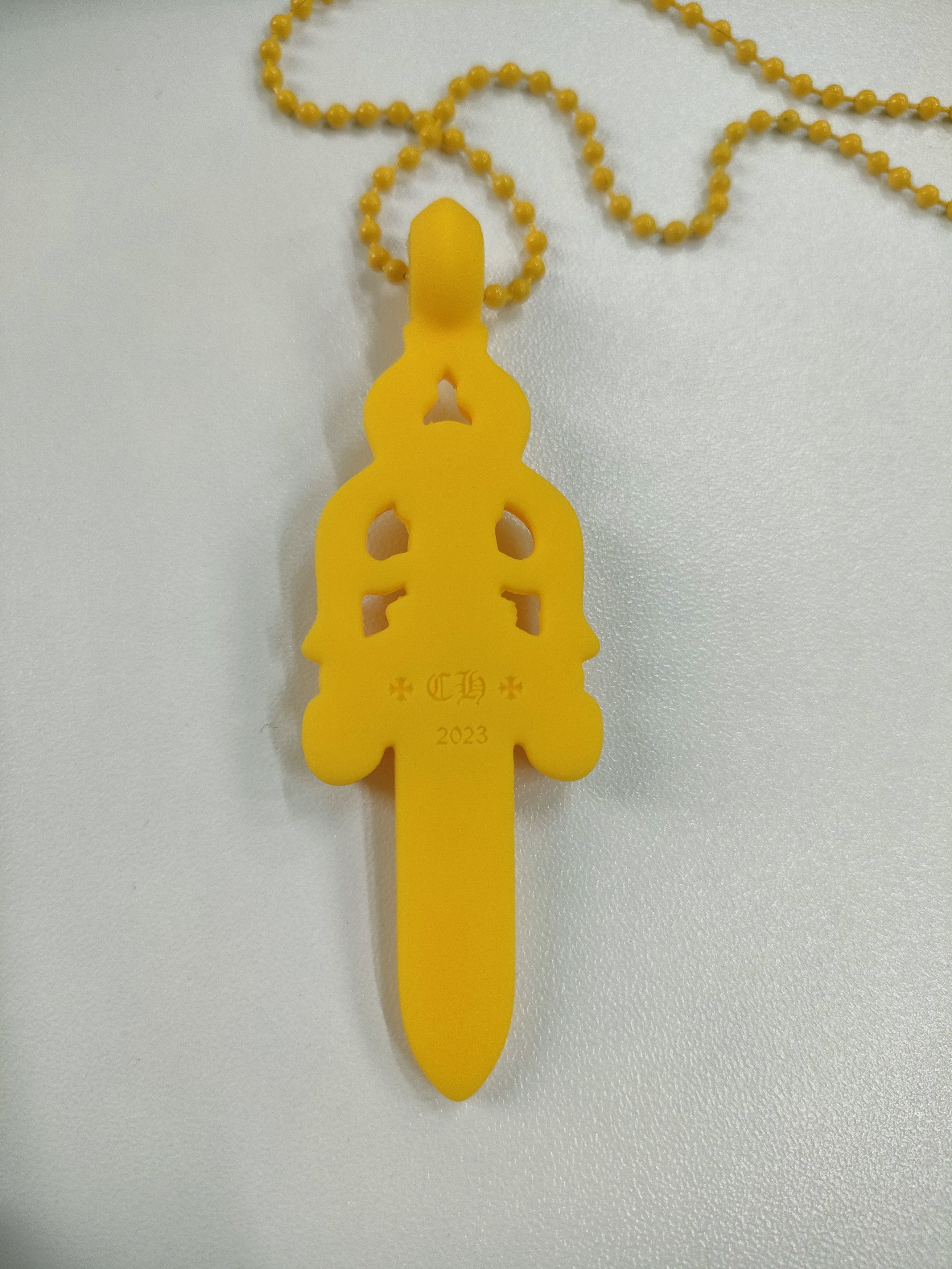 Chrome Hearts Resin Yellow Dagger Pendant Necklace