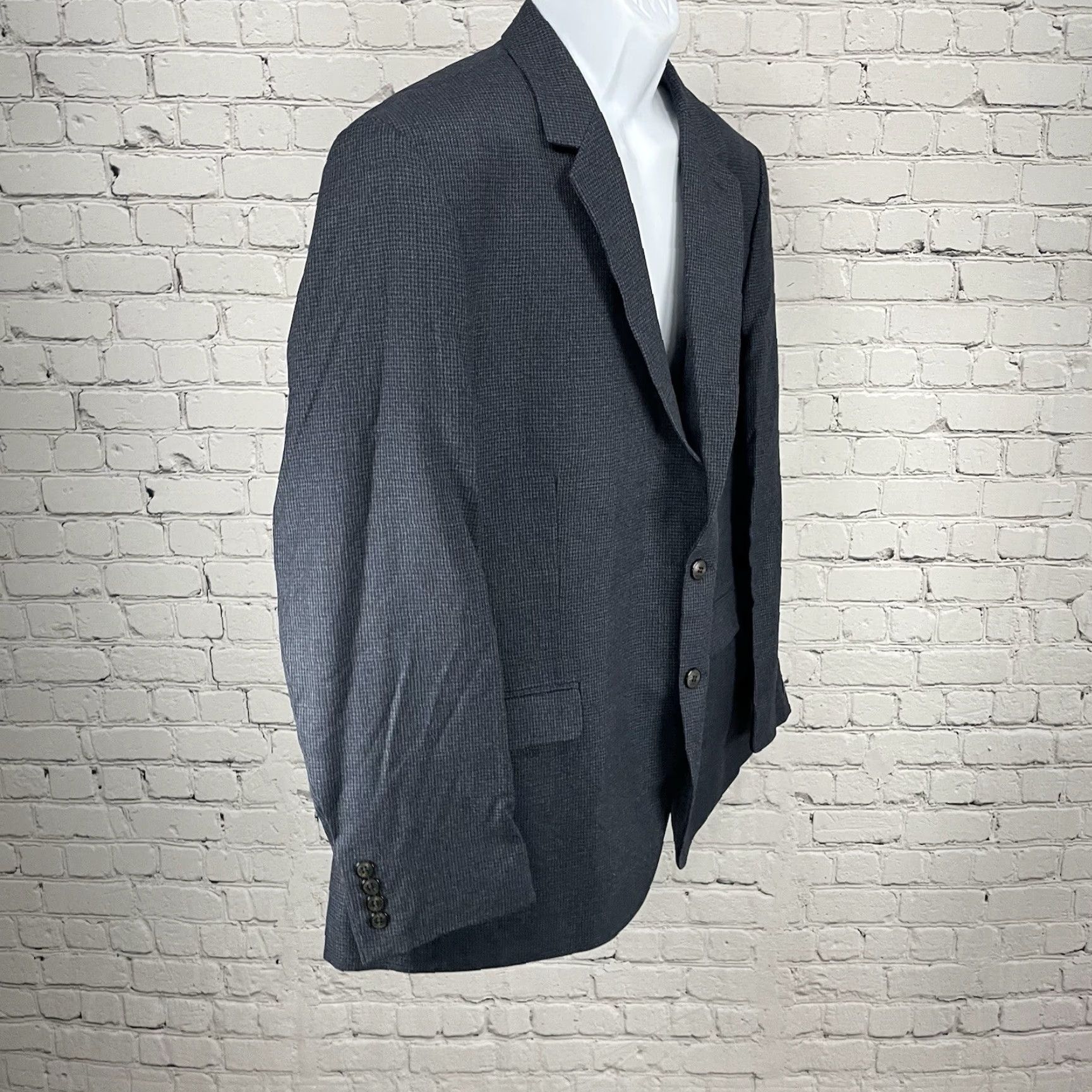 Marks & Spencer Marks & Spencer Jacket Black Blue Check Easy Care Sports Blazer Size 48 Size 48R - 6 Thumbnail