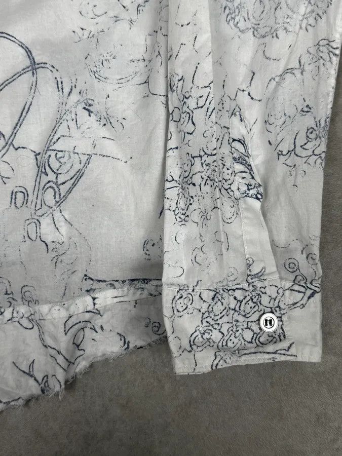 Marithe + Francois Girbaud 2000s Marithé + François Girbaud Aged Tattoo White Shirt Size US M / EU 48-50 / 2 - 8 Thumbnail