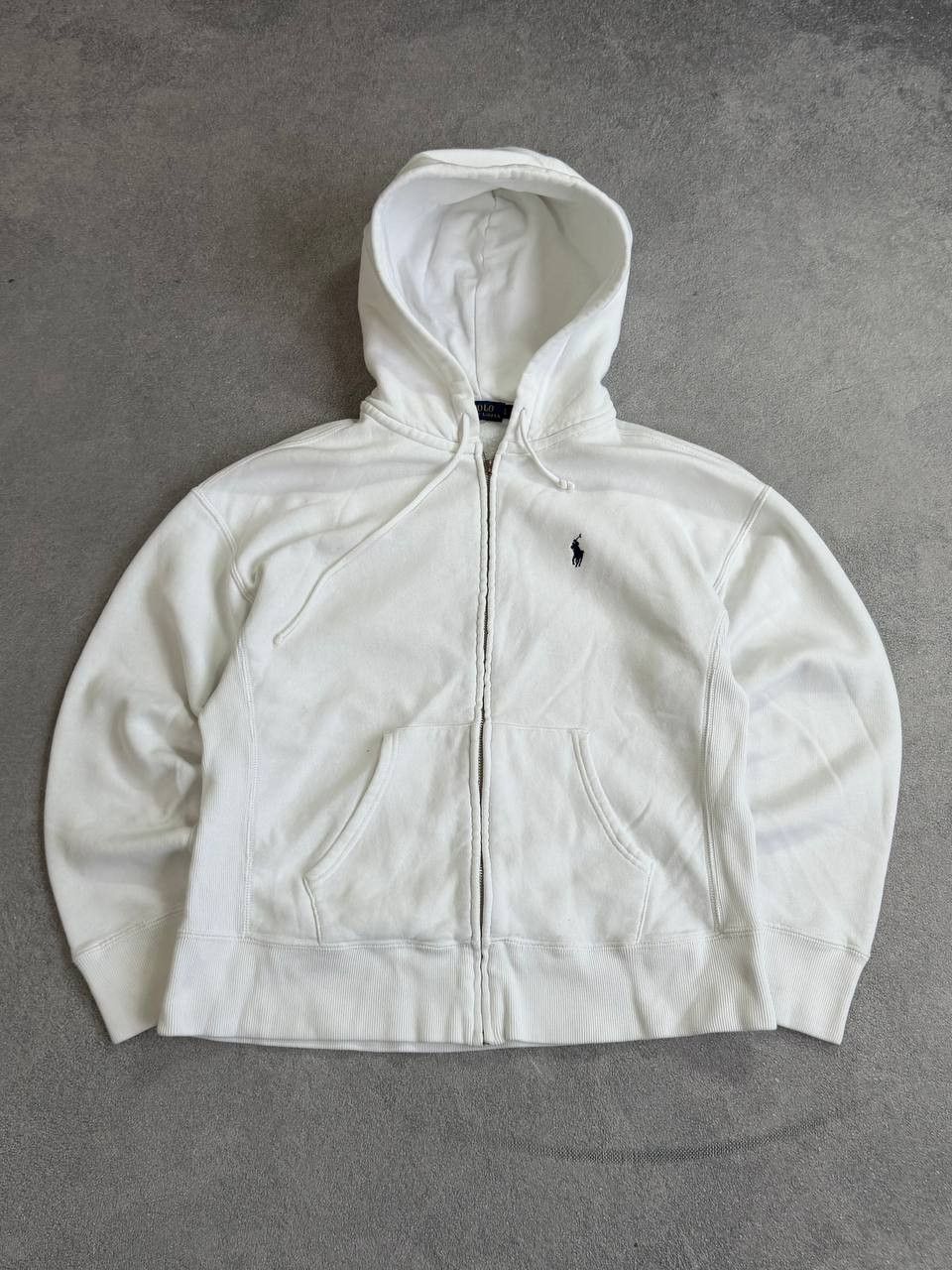 Polo Ralph Lauren Polo Ralph Lauren White Zip-Up Hoodie Y2K Avant-garde Size US M / EU 48-50 / 2 - 1 Thumbnail