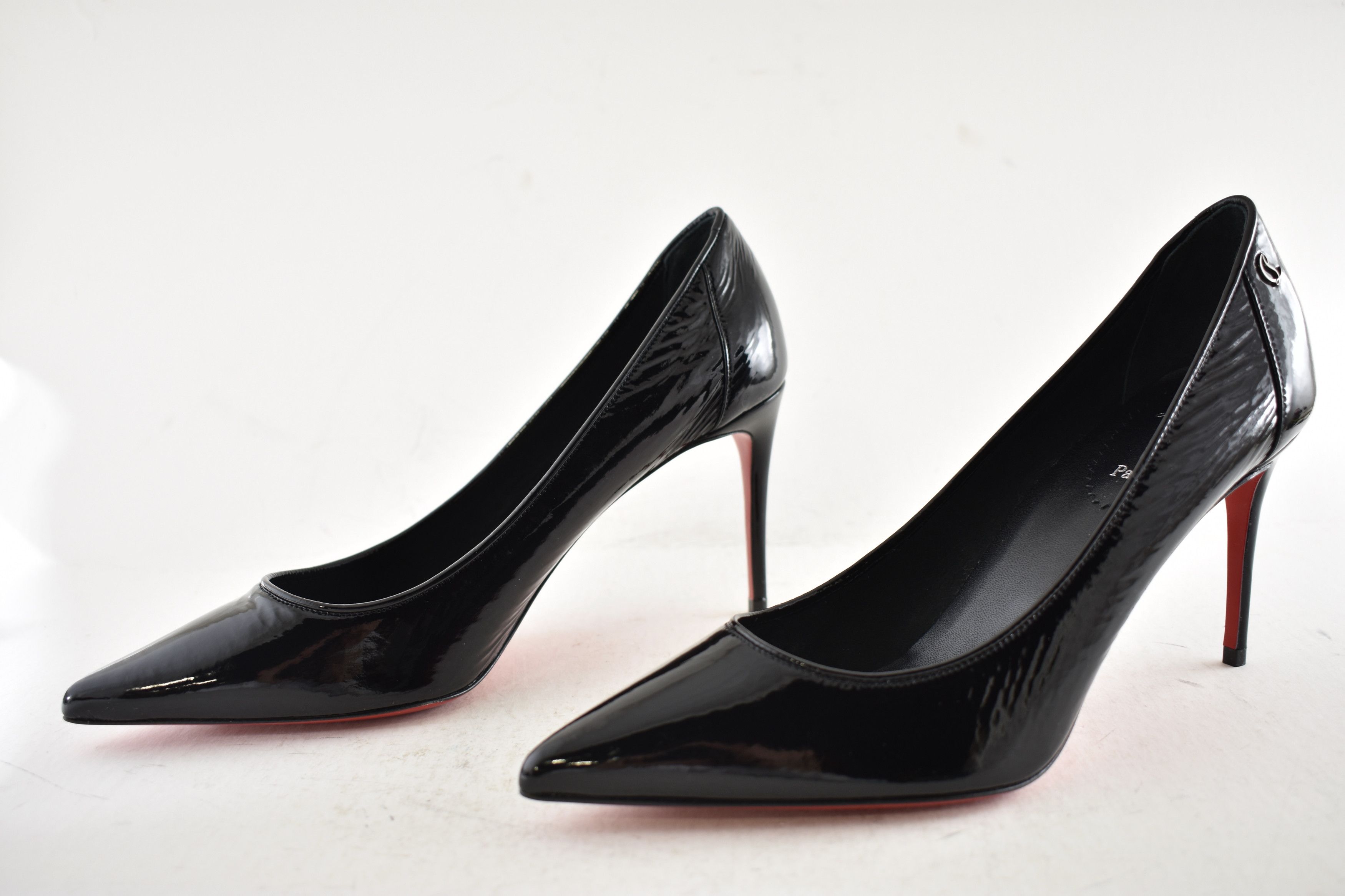 Christian Louboutin Sporty Kate 85 Black Patent Vog Classic Pointed Heel Pump 39 Size US 9 / IT 39 - 11 Thumbnail