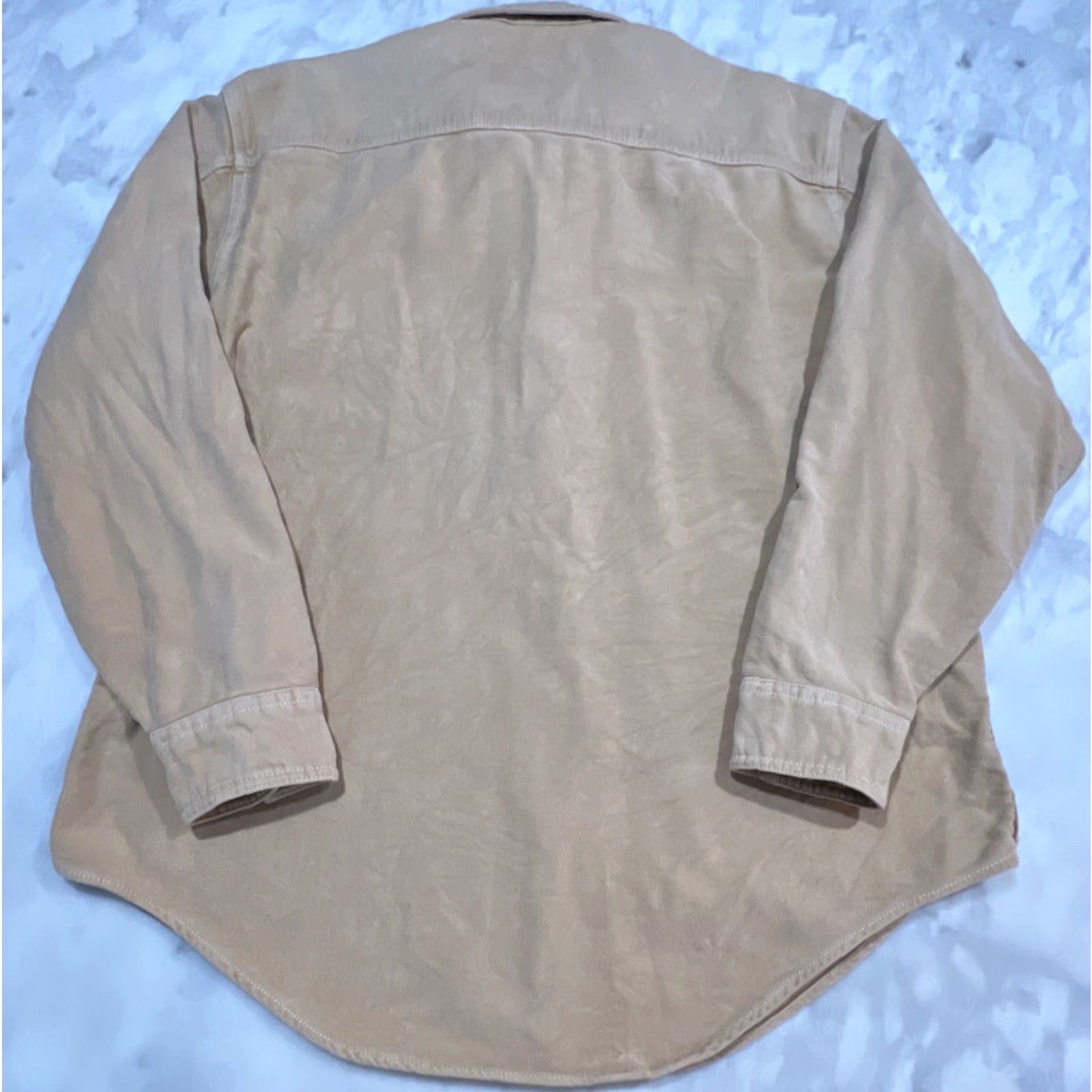 Gap VINTAGE GAP Y2K Shirt Jacket Shacket Men M Chamois Heavy Tan Khaki Cotton Shirt Jacket Shacket Men Medium Brown Gap Y2K Vintage Size US M / EU 48-50 / 2 - 6 Thumbnail