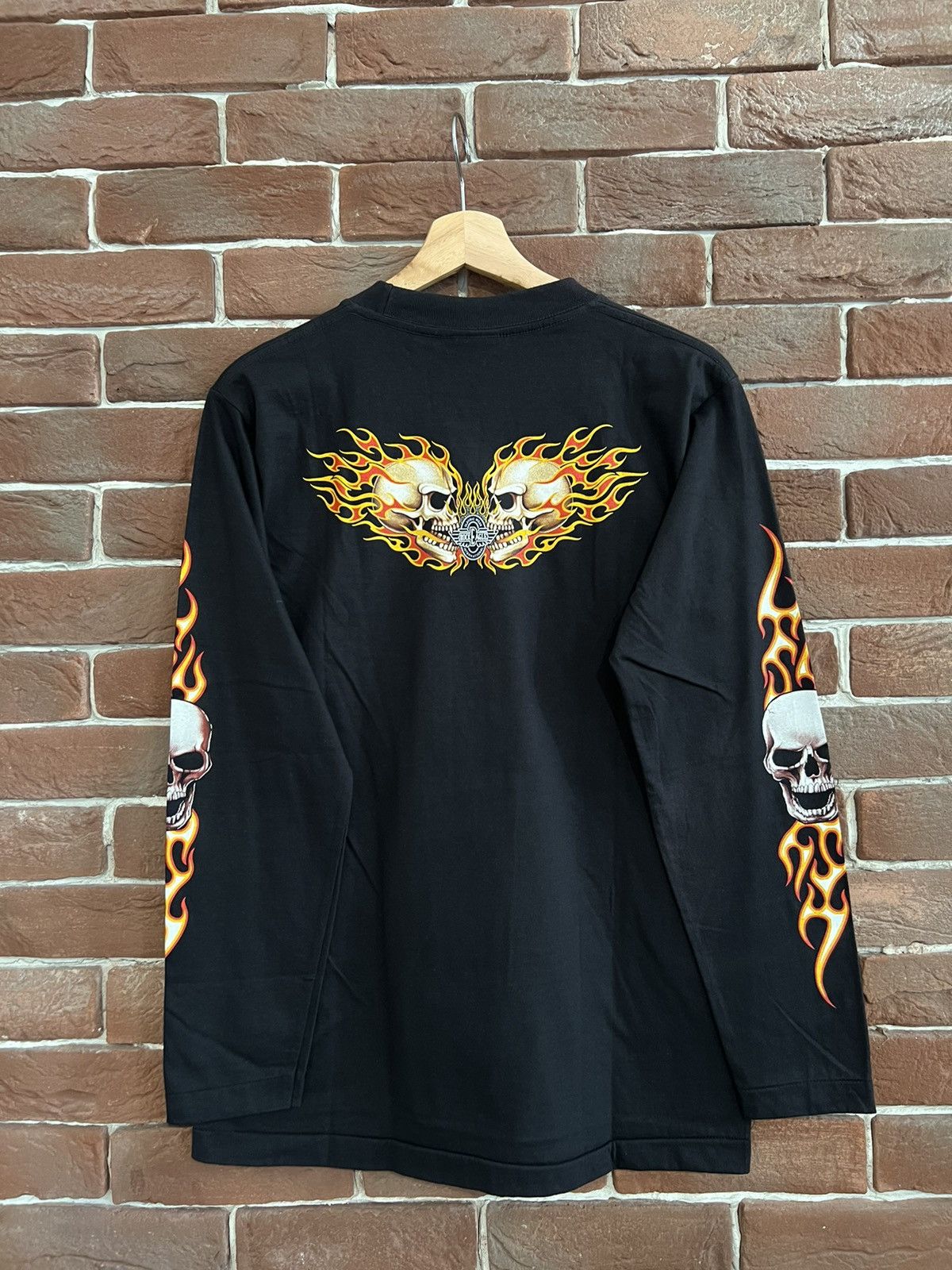Vintage Vintage 90s Flames Sleeves Longsleeve Hype Streetwear Drip Size US M / EU 48-50 / 2 - 2 Thumbnail