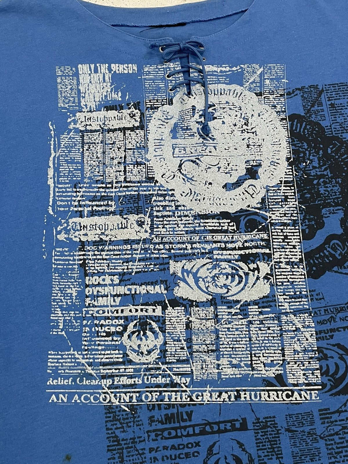 20471120 Newspaper Y2K Idiom Poem Backhit Breakoff Size US L / EU 52-54 / 3 - 6 Thumbnail
