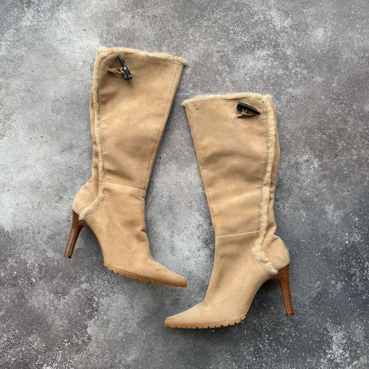 Hysteric Glamour Nine West Y2K Faux Fur Details Suede Leather Heels Boots Size US 9 / IT 39 - 1 Thumbnail