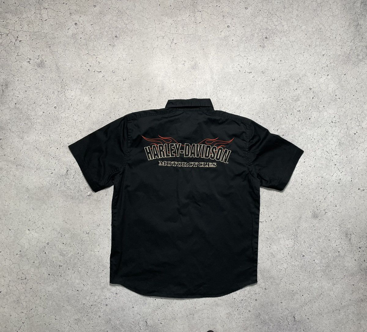 Harley Davidson × Vintage Vintage Harley Davidson Short Sleeve Button Shirt Big Logo Size US L / EU 52-54 / 3 - 1 Thumbnail