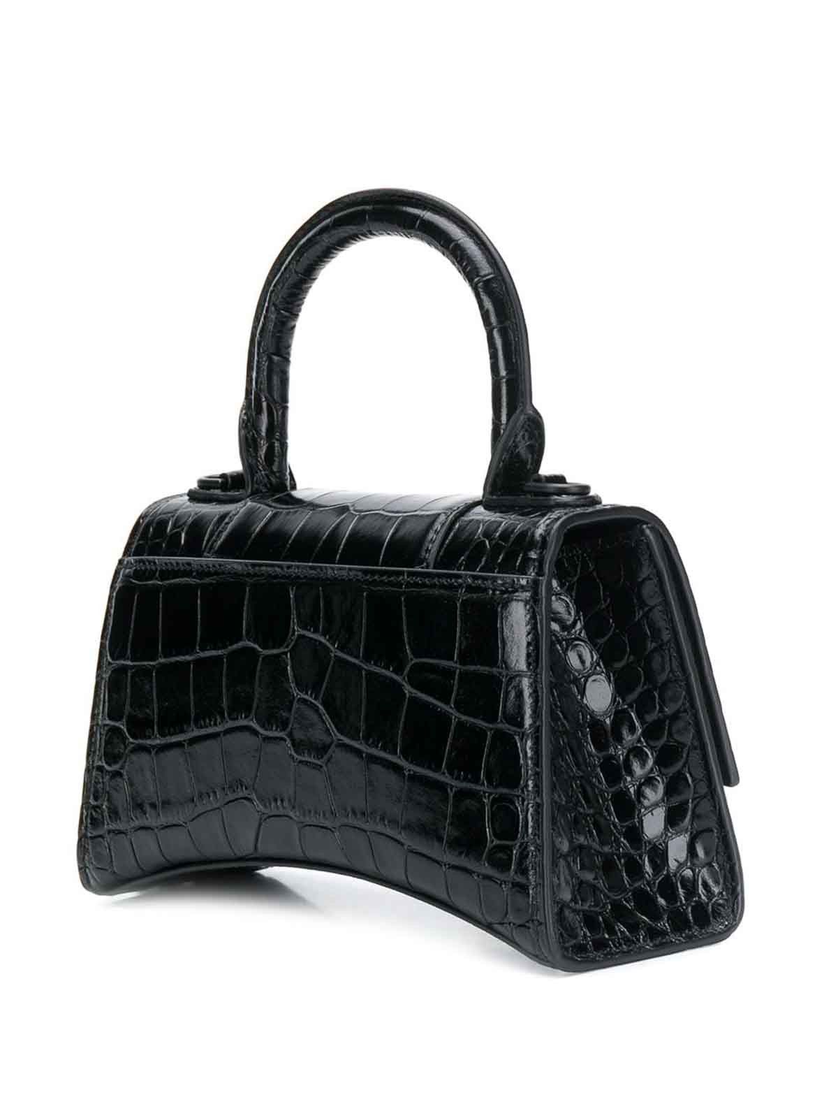 Balenciaga o1tr1nto0126 Size: OS / Hourglass XS Handbag in Black Size ONE SIZE - 3 Thumbnail