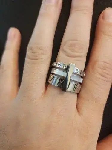 VIBE (Three Layers Roman Numeral Ring Size 5-11 ) Size ONE SIZE - 1 Thumbnail