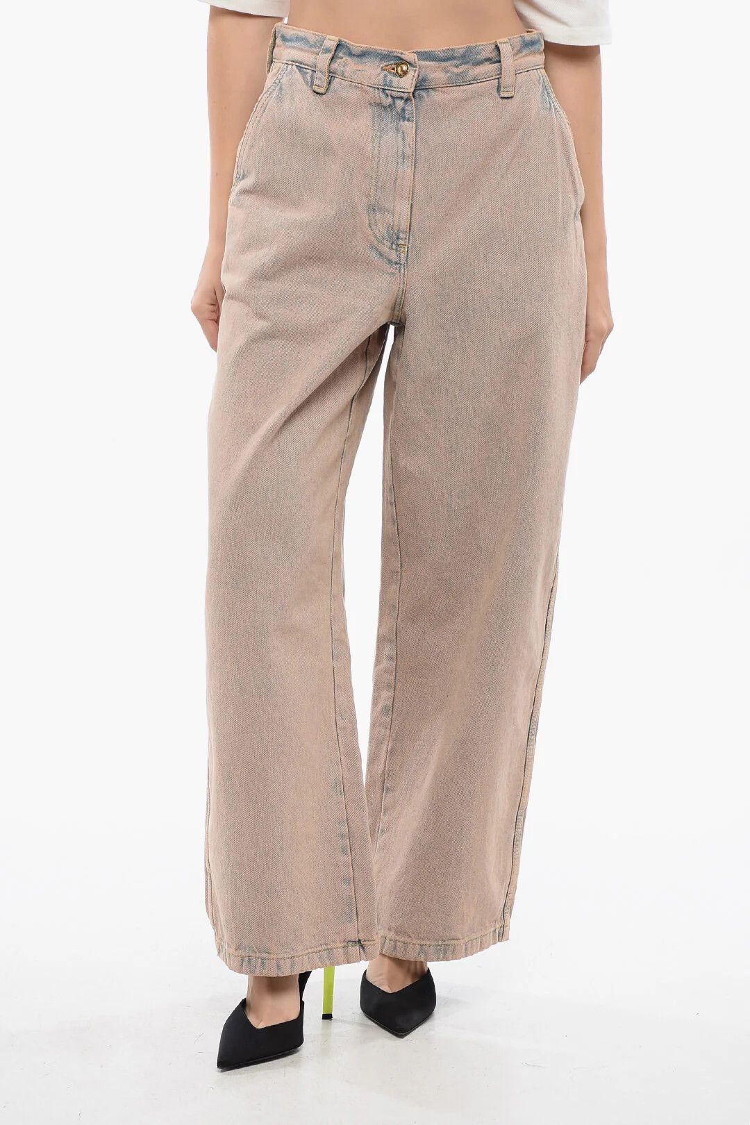 Palm Angels og1mm0326 Wide Fit Jeans in Orange Size 25" / US 0 / IT 36 - 1 Thumbnail