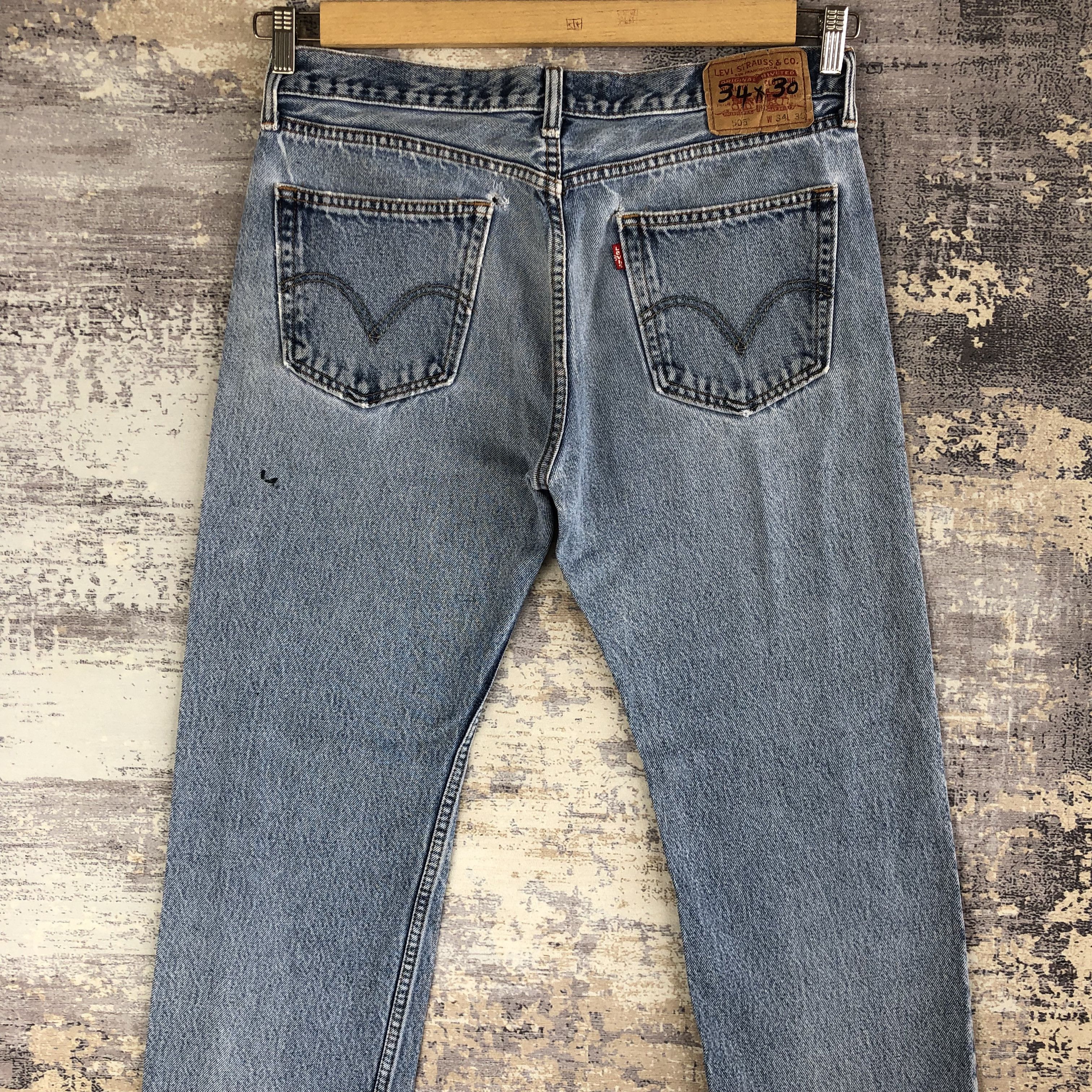 Levi's Vintage Y2K Levis 505 Stone Wash Jeans Levi's Faded Denim Size US 34 / EU 50 - 4 Thumbnail