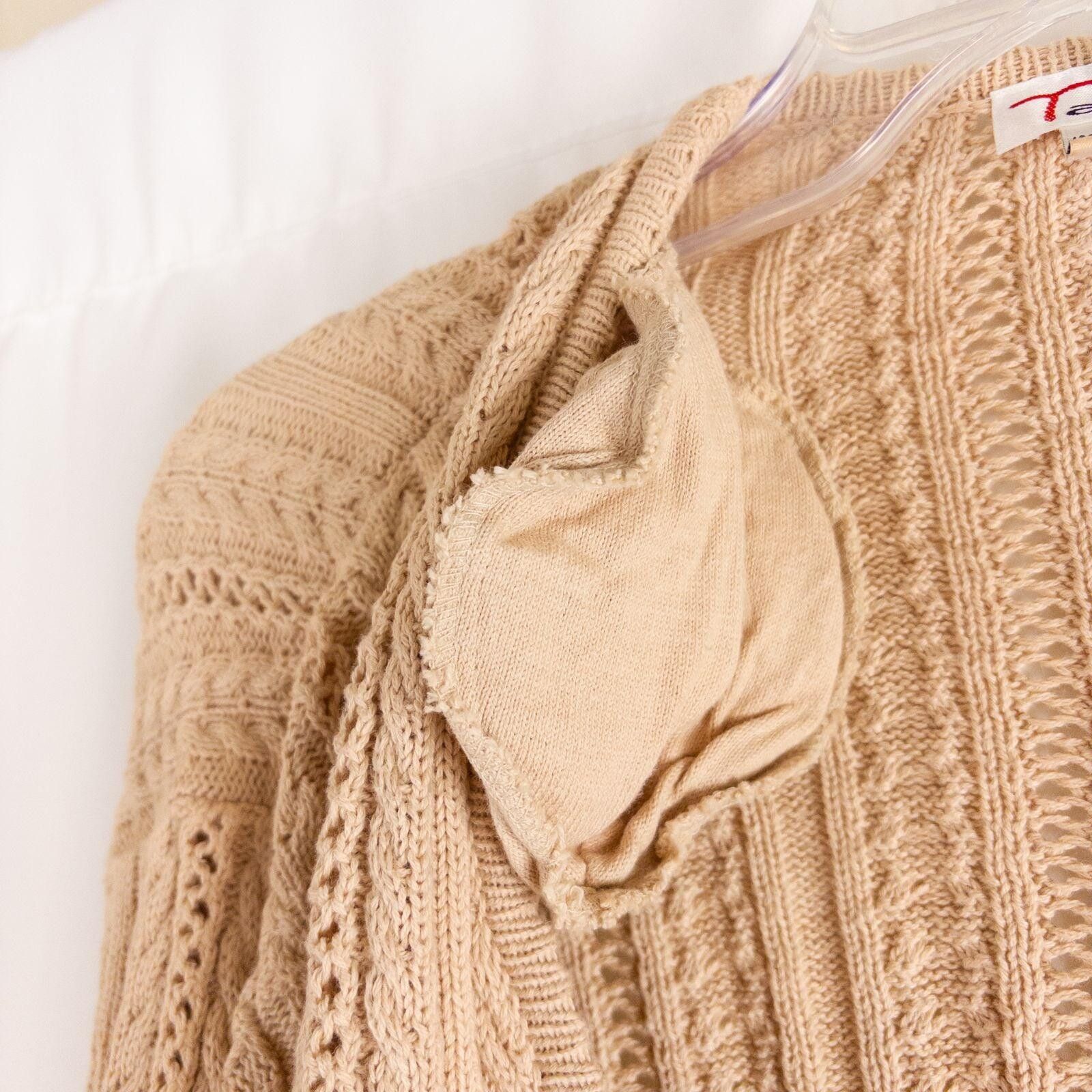 Other Talbots Vintage Tan Cable Knit Cardigan Womens Large Size L / US 10 / IT 46 - 6 Thumbnail