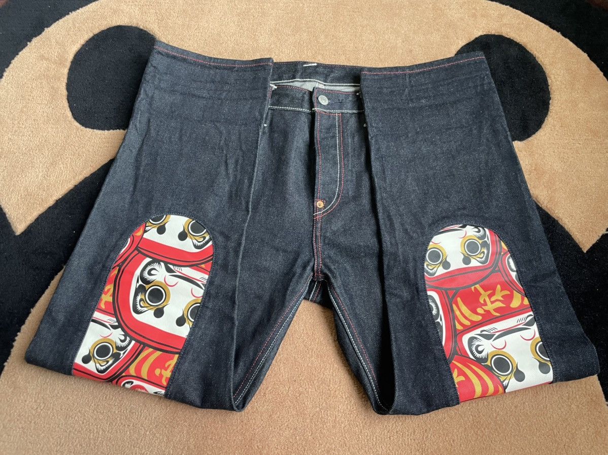 Evisu × Vintage EVISU Bodhidharma daicock style denim jeans size：36x34 Size US 36 / EU 52 - 8 Thumbnail