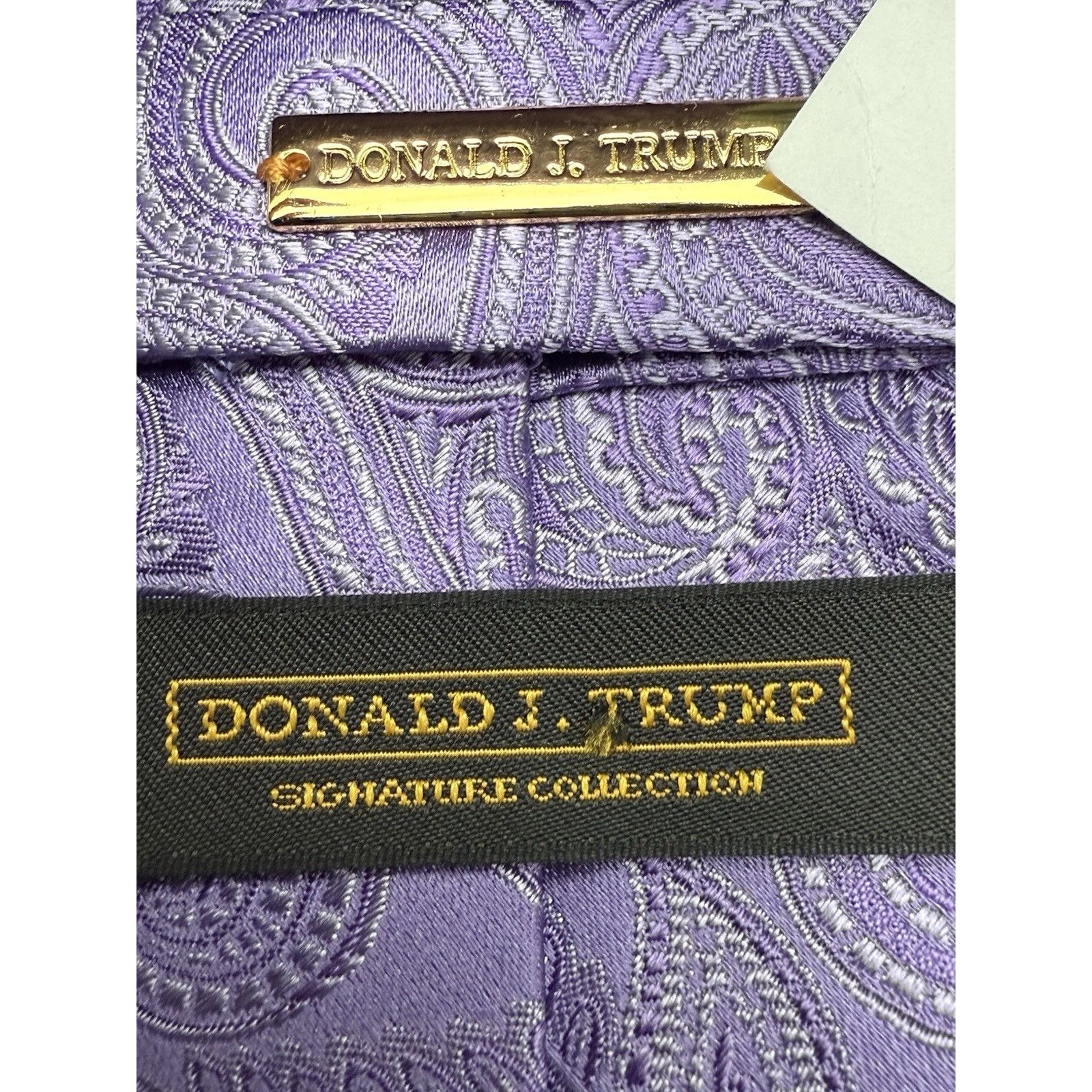Donald Trump Donald J Trump Signature Collection Purple Paisley 58" Tie Size ONE SIZE - 4 Thumbnail
