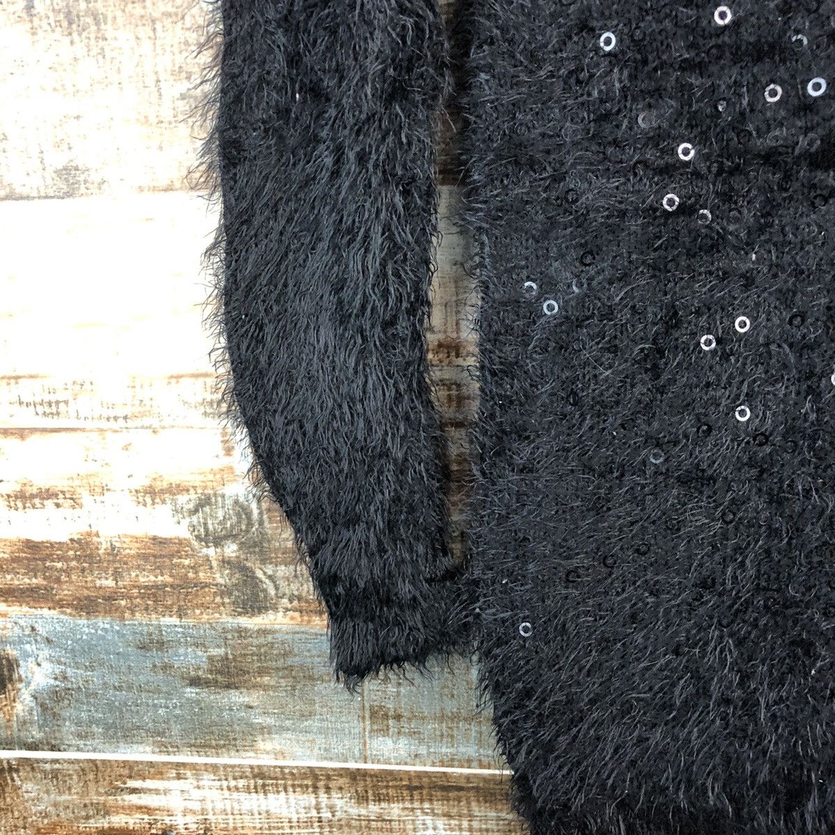 Homespun Knitwear × Japanese Brand DL Chuxxx Black mohair shaggy fur Knitwear #C050 Size S / US 4 / IT 40 - 7 Thumbnail