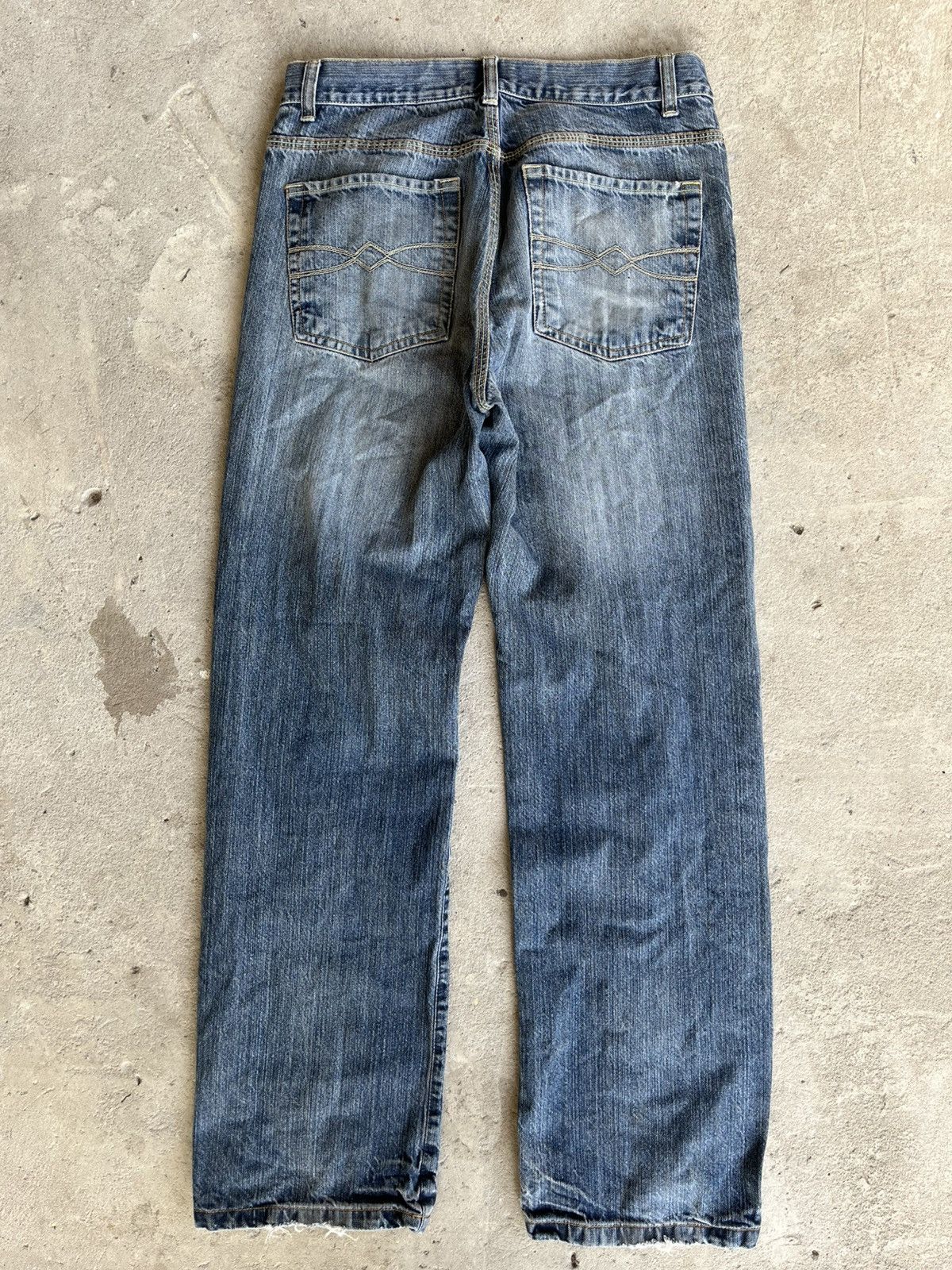 If Six Was Nine × Japanese Brand × Le Grande Bleu (L.G.B.) Faded Thrashed Crash Denim Pants Jeans like Rick Owens Y2K Size US 33 - 2 Thumbnail