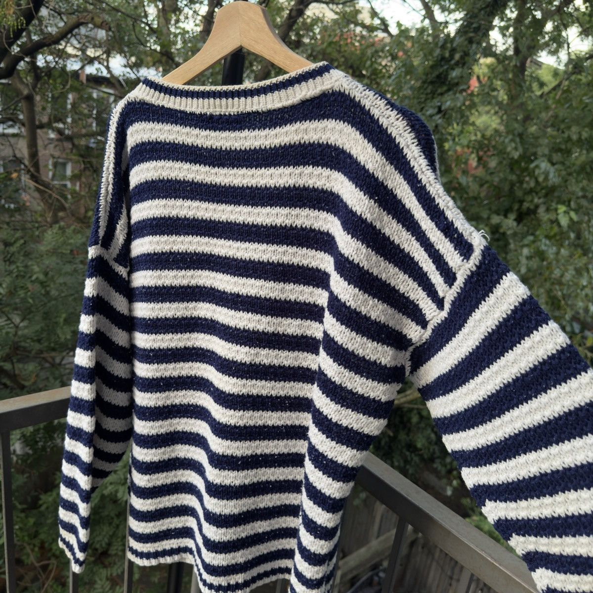 Vintage Thrashed Faded Distressed Striped Knit Sweater ERD Grunge Size US XL / EU 56 / 4 - 6 Thumbnail