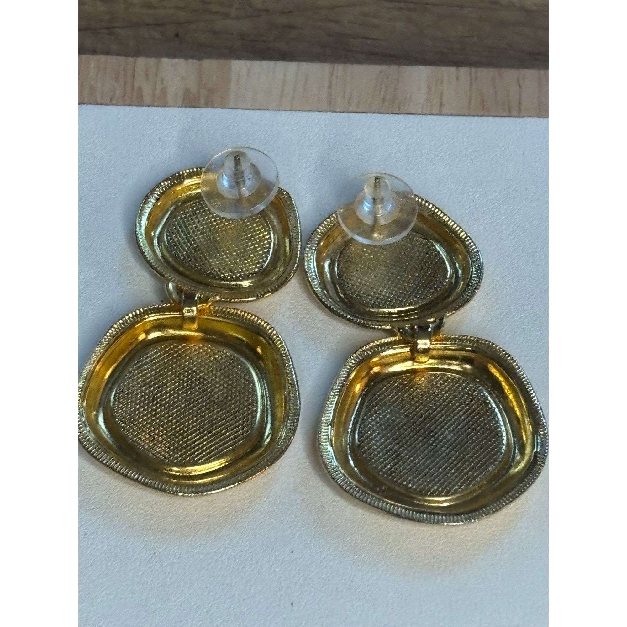 Other Vintage Gold-Tone double circle drop Earrings Size ONE SIZE - 3 Thumbnail