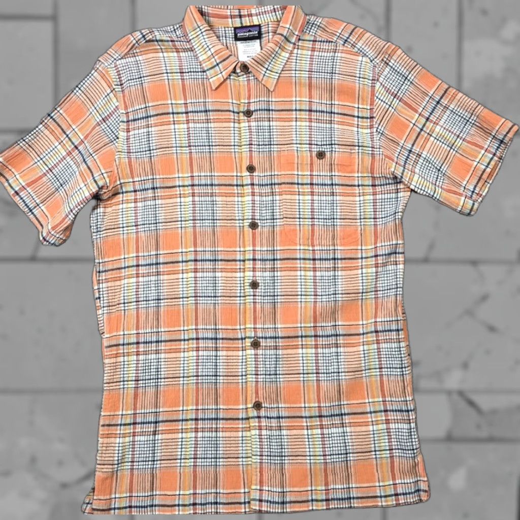 Patagonia Patagonia A/C Lightweight Organic Cotton Button Up Orange Plaid Shirt Men’s S Size US S / EU 44-46 / 1 - 1 Thumbnail