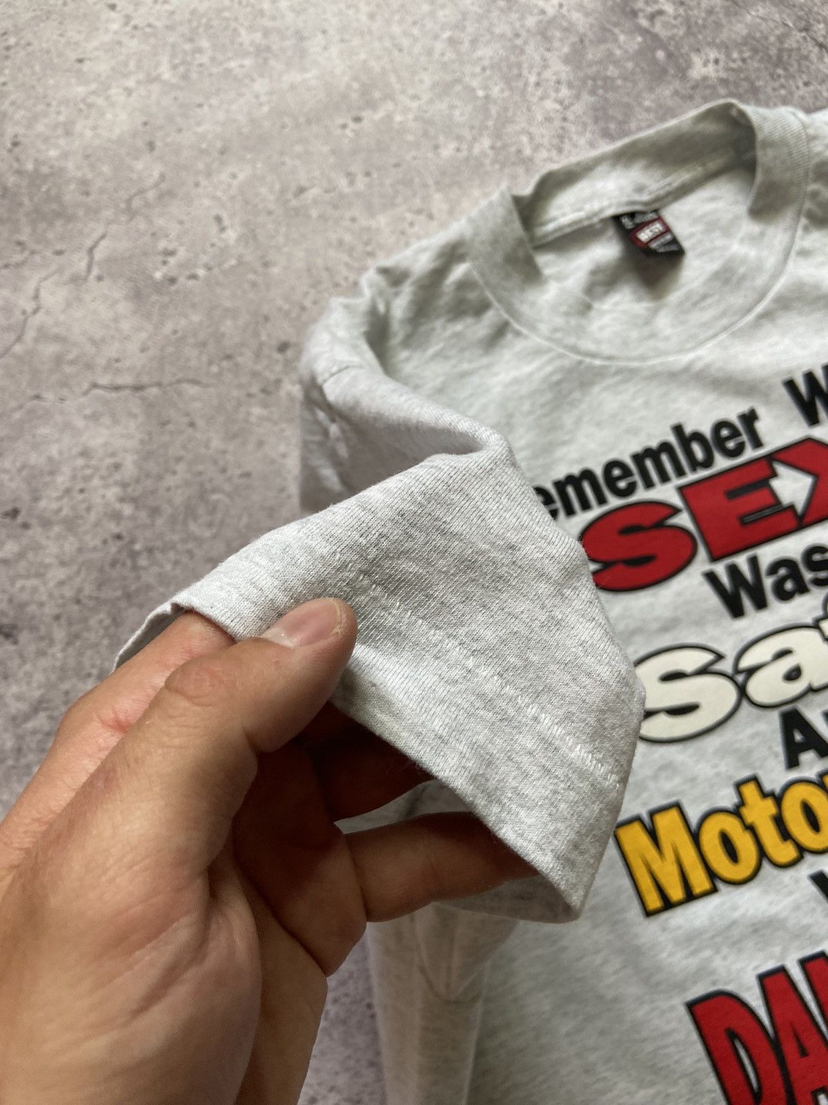 Vintage 90s Remember when sex was safe and Motorcycles was dangerous Size US XL / EU 56 / 4 - 3 Thumbnail