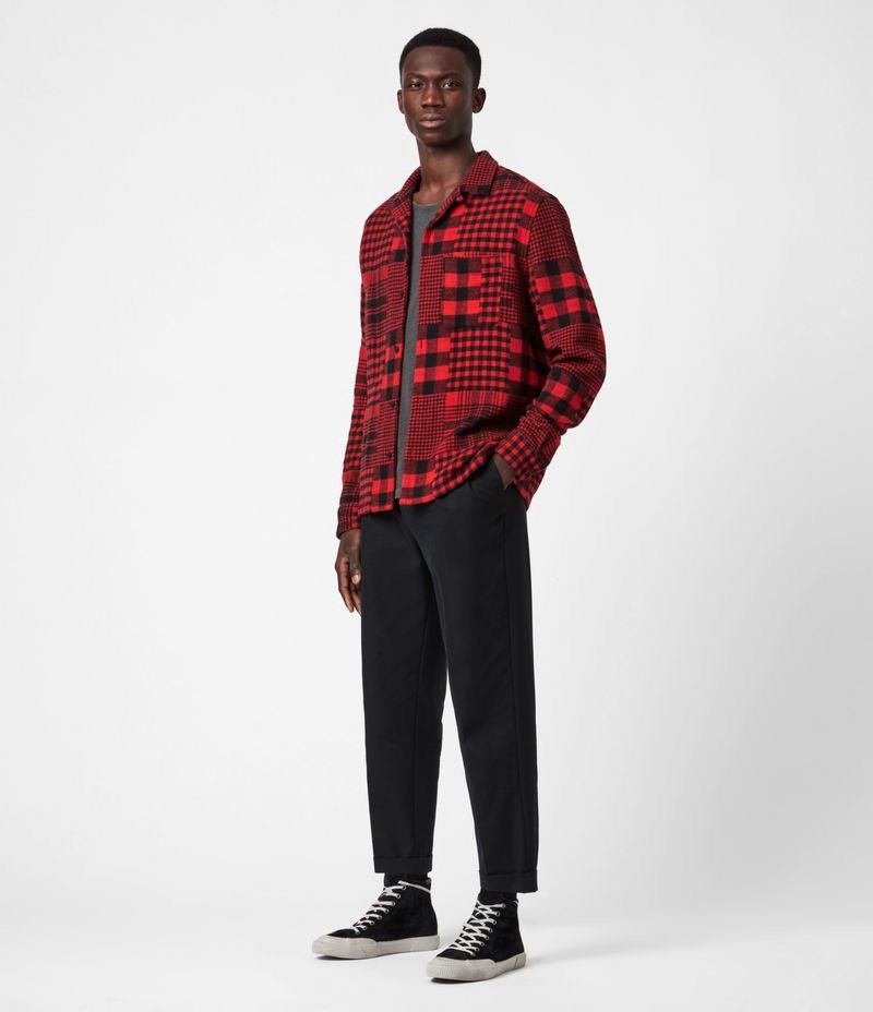 Allsaints Allsaints Brucker Shirt Plain Heavy Shirt Red/Black Size: M Size US M / EU 48-50 / 2 - 3 Thumbnail