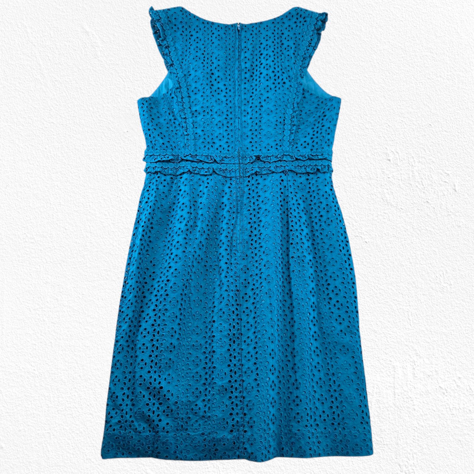 Lilly Pulitzer Lilly Pulitzer Teal Kaylee Eyelet Sleeveless Dress Size 10 Size L / US 10 / IT 46 - 12 Thumbnail