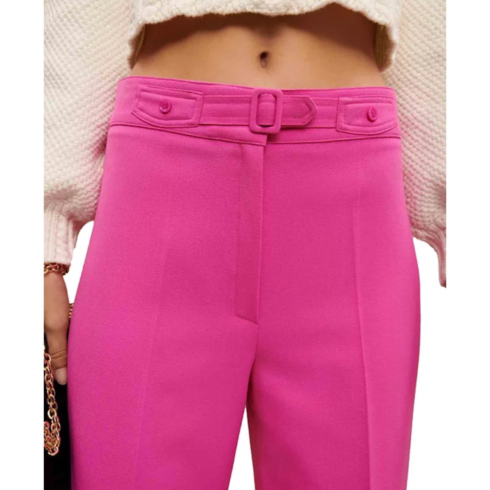 Maje Maje Women Patricia Wide Leg Pants Fuchsia Size 36EU / 4US Size 27" / US 4 / IT 40 - 4 Thumbnail