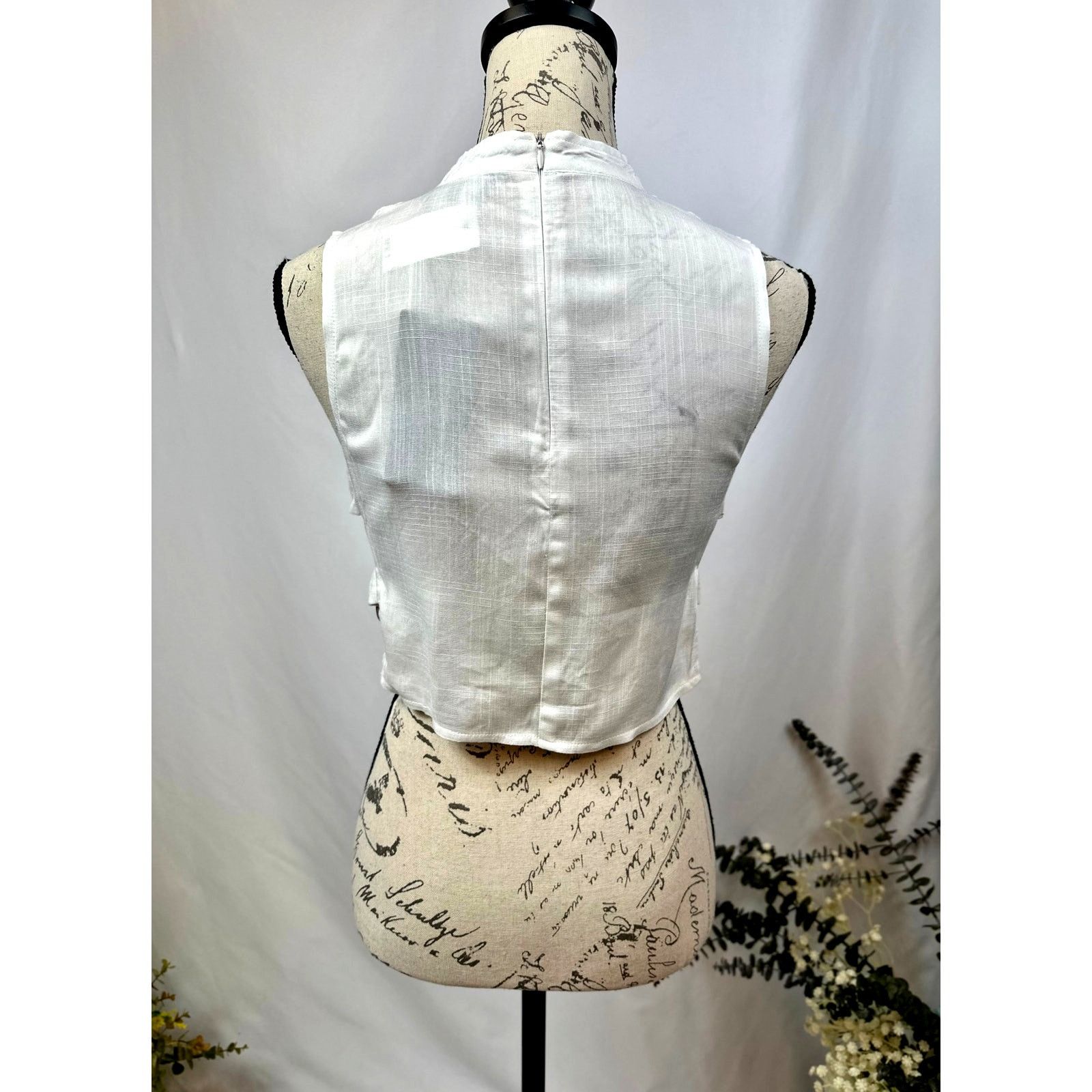 Other Charms Fashion Choker Crop Top V-Neck White M Size M / US 6-8 / IT 42-44 - 9 Thumbnail