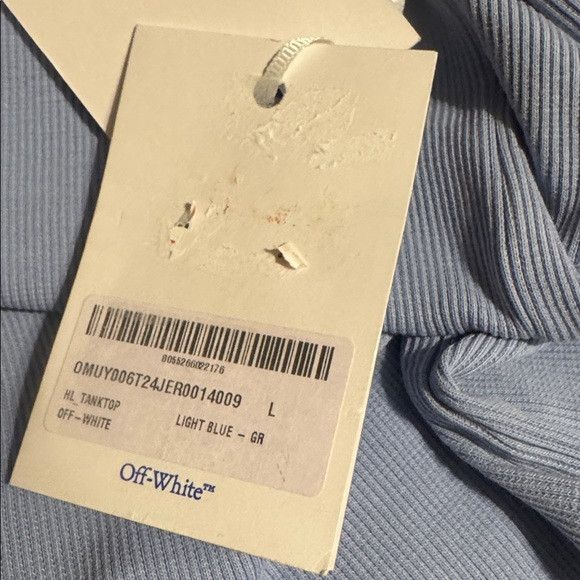 Off-White Off-White Light Blue Men's Tank Top Size US L / EU 52-54 / 3 - 5 Thumbnail