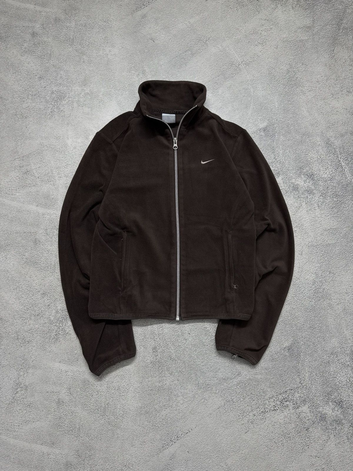 Nike Vintage Y2k Nike Fleece Zip Up Sweatshirt Brown Size M / US 6-8 / IT 42-44 - 2 Thumbnail