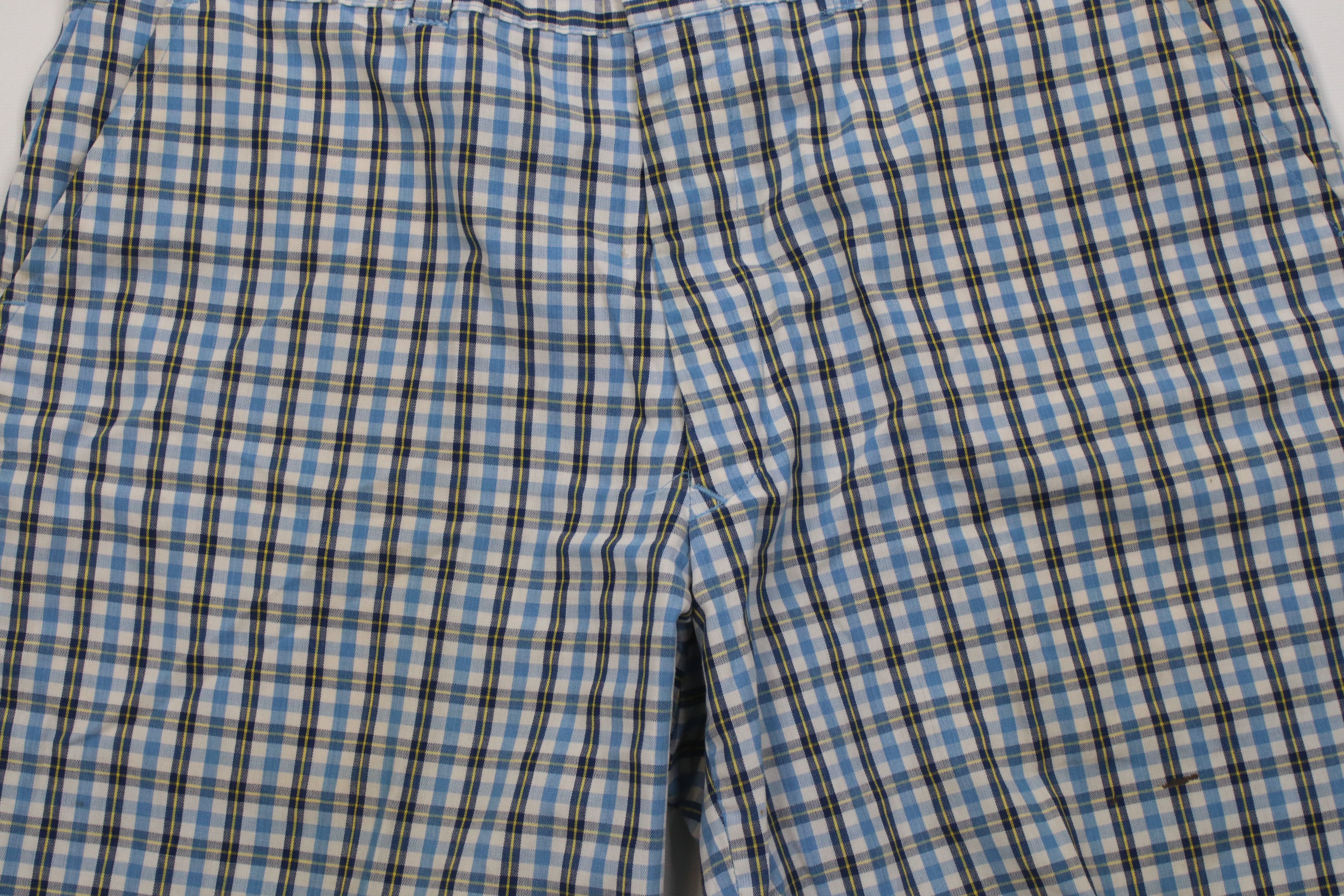 Vintage Vintage 60s 70s Streetwear Plaid Above Knee Chino Shorts Size US 34 / EU 50 - 3 Thumbnail