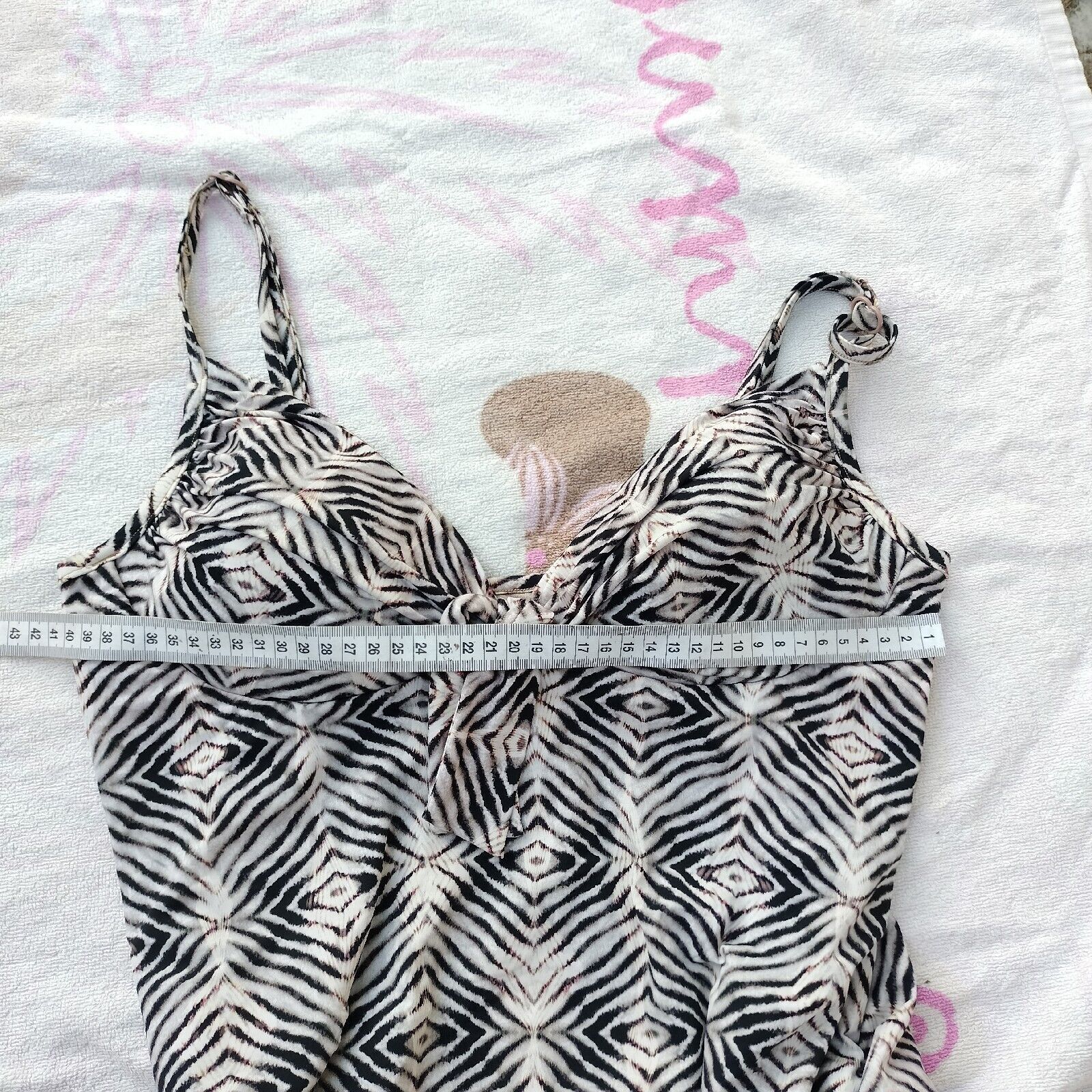 Vintage Vintage Y2K 2000s Seafolly Tankini Top Beige Swim Animal Size XL / US 12-14 / IT 48-50 - 9 Thumbnail