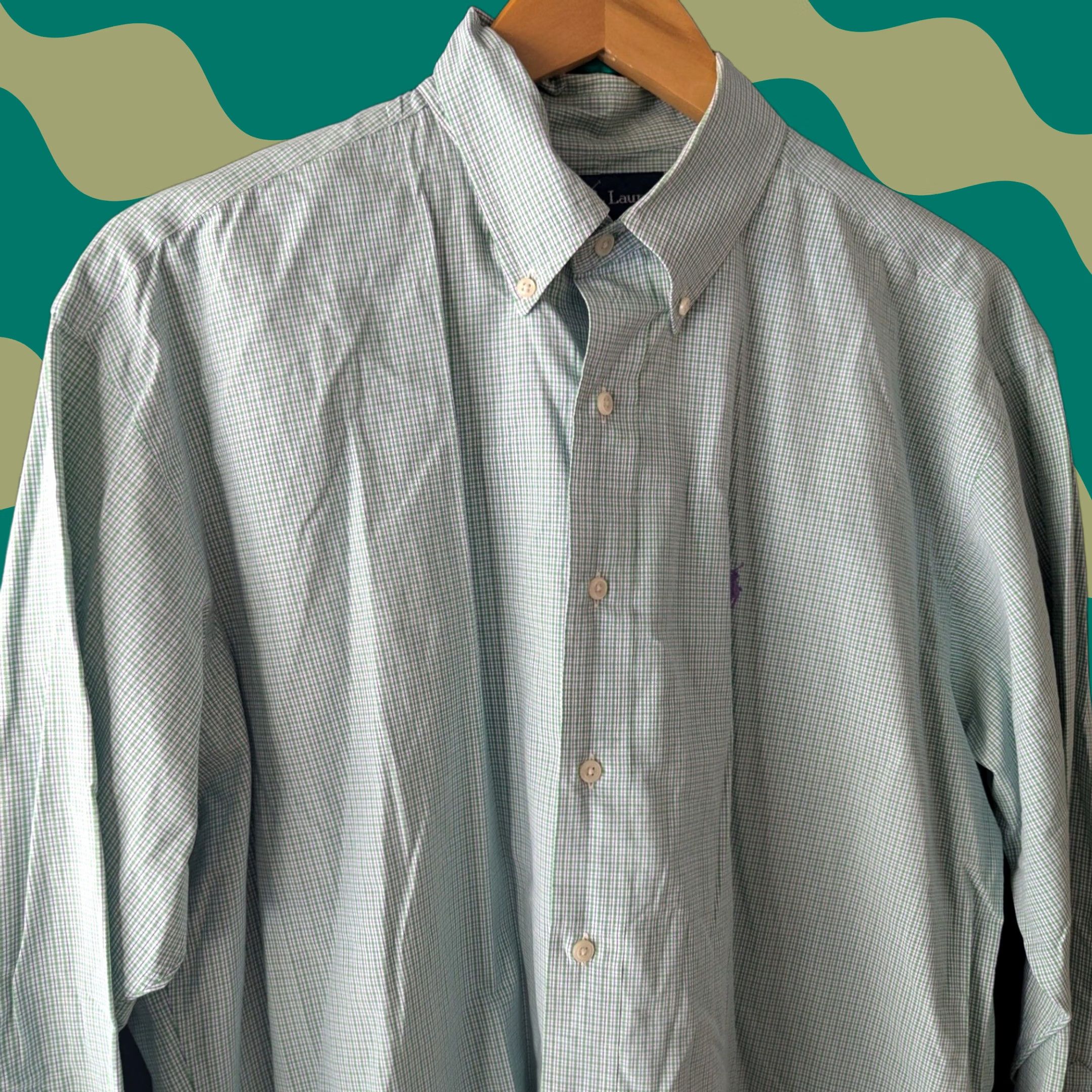 Ralph Lauren Ralph Lauren Blake Button Down Long Sleeve Shirt Green Gingham Plaid Purple Pony Mens L Cardigan? Size US L / EU 52-54 / 3 - 1 Thumbnail