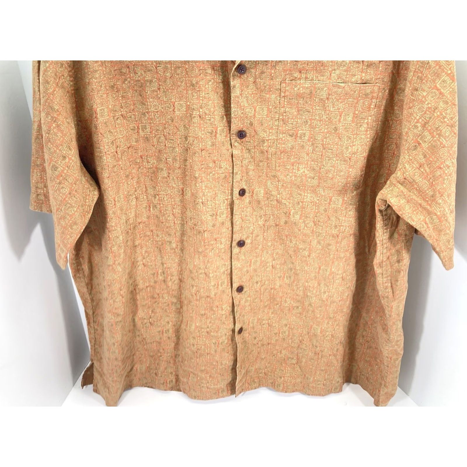 Vintage VINTAGE LL Bean Tiki Cabana Shirt Men XL Orange Button Short Sleeve Cotton Shirt Mens XL Orange Vintage Size US XL / EU 56 / 4 - 3 Thumbnail