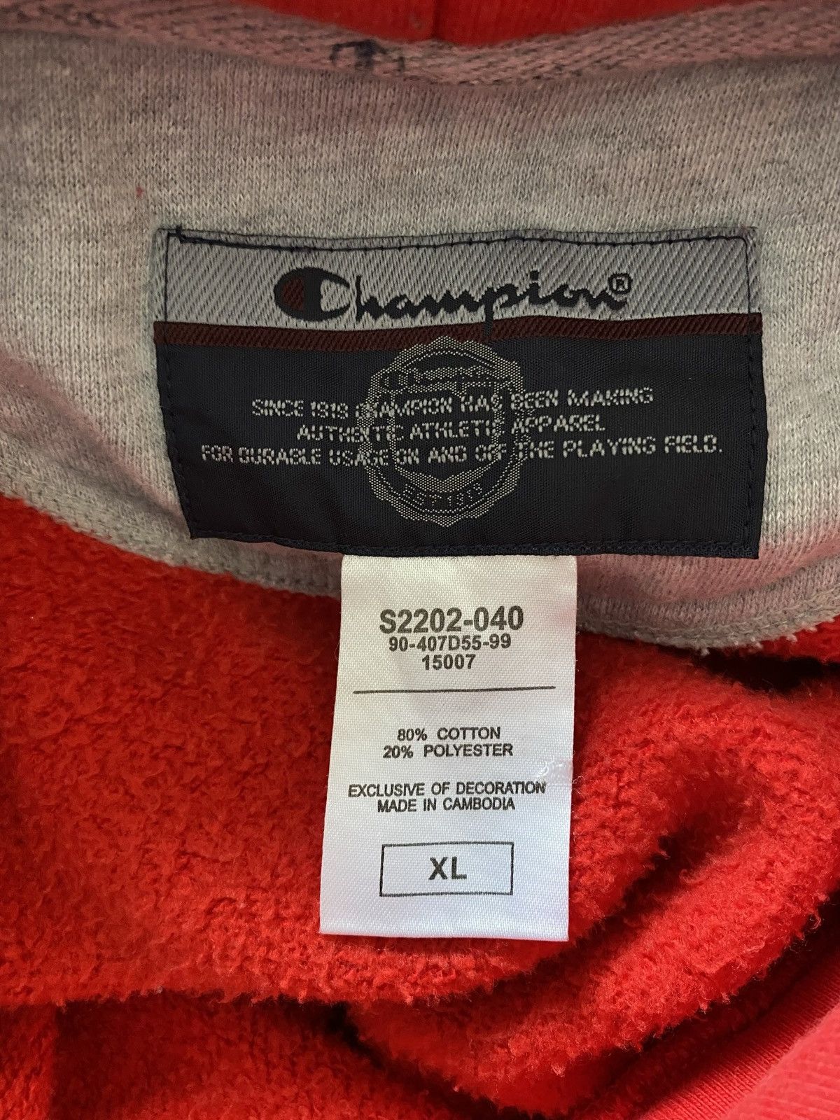 Champion Vintage Red Champion Hoodie Size US XXL / EU 58 / 5 - 2 Thumbnail
